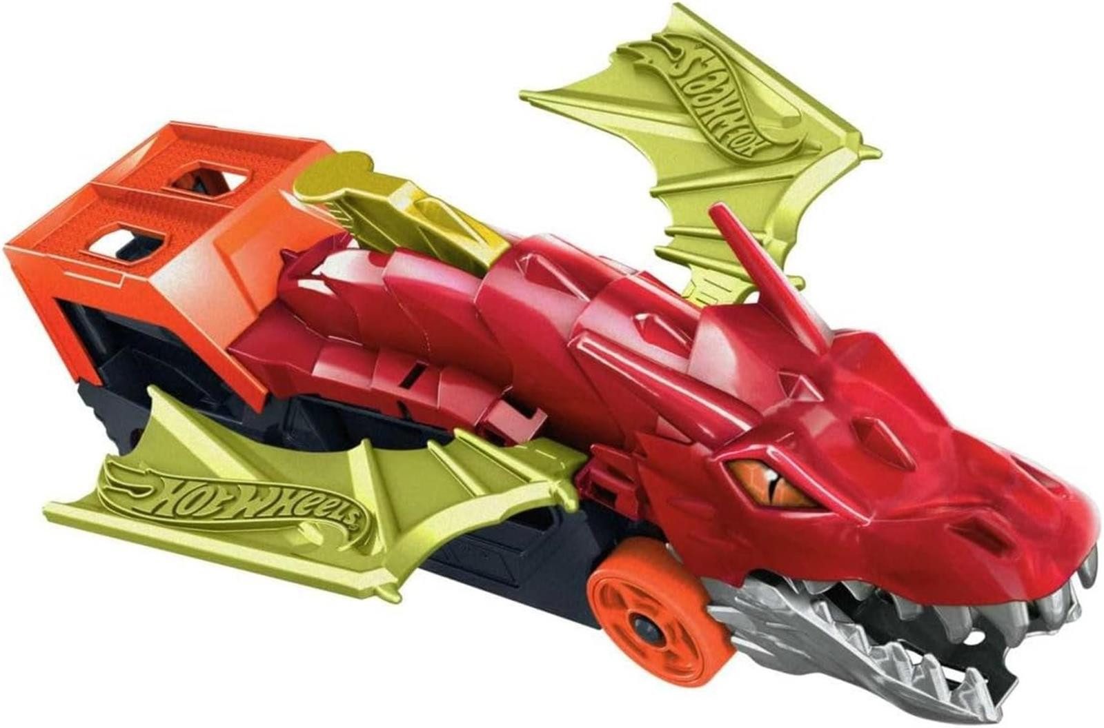 Hot Wheels Autorennbahn Hot Wheels City Spielzeug Track-Set Drachen-Starter-Transporter Auto