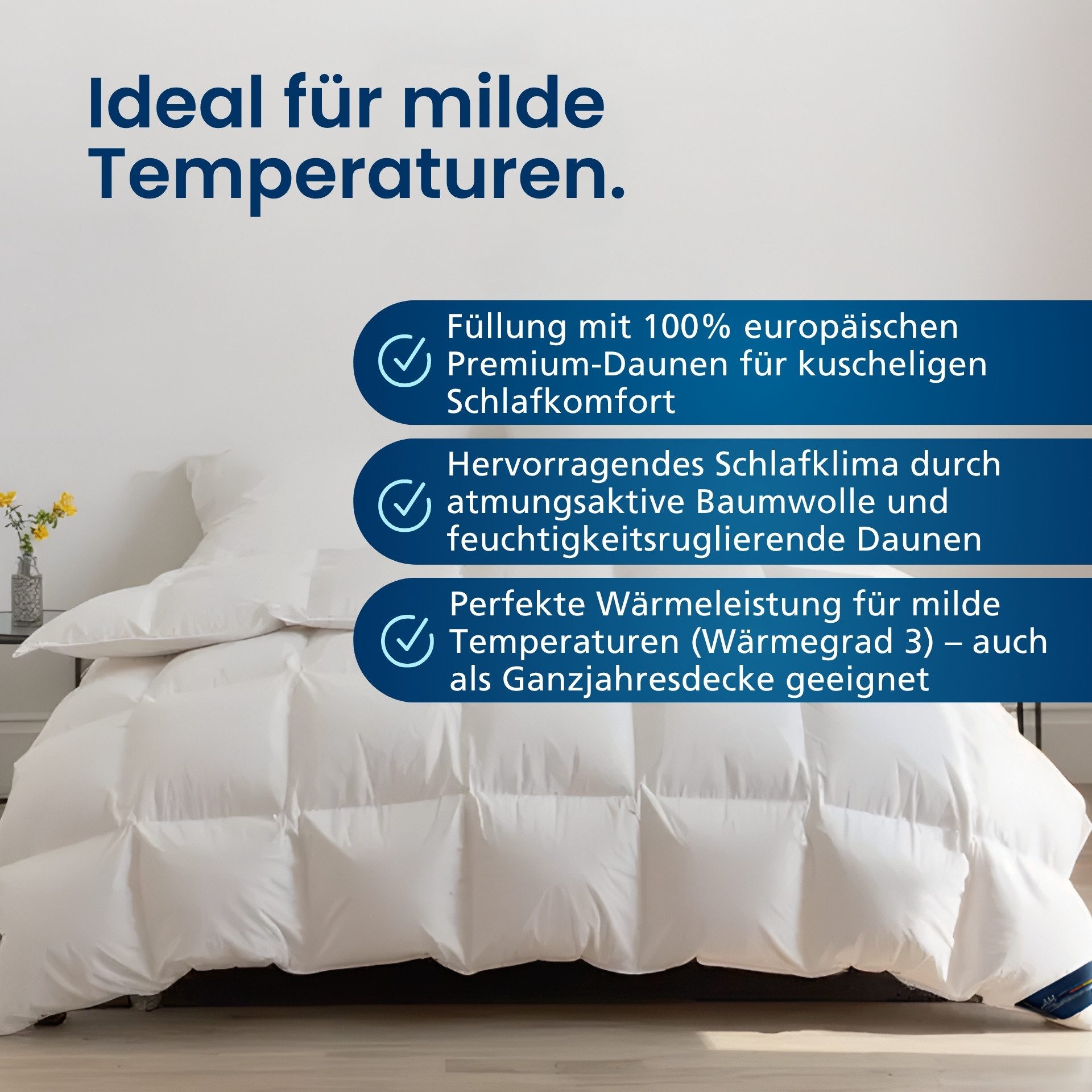 DormiGood Daunenbettdecke Premium Daunendecke, 100% Daunen, Bettdecke für d günstig online kaufen