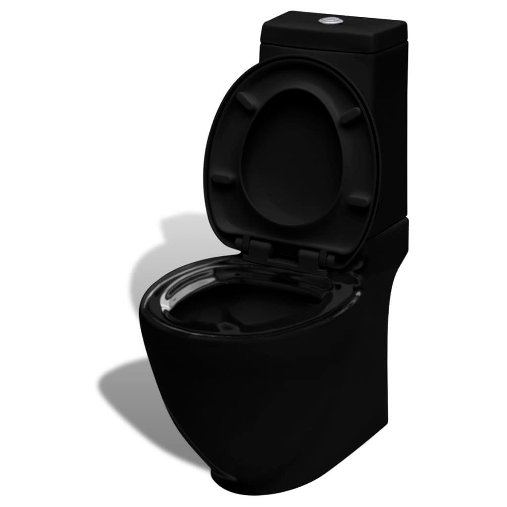 vidaXL Bidet Stand-WC & Bidet Set Schwarz Keramik