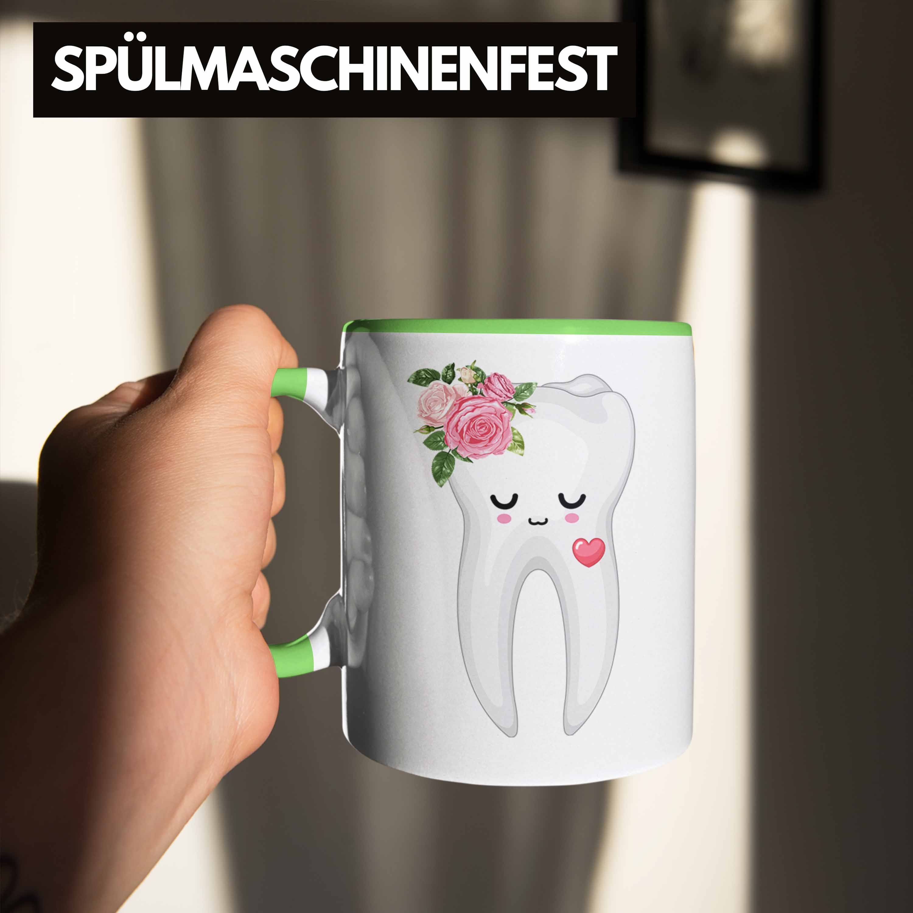 Trendation Tasse Zahnarzthelferin Tasse Lustiges Beste Grün für Zahnarzthelferin Geschenk