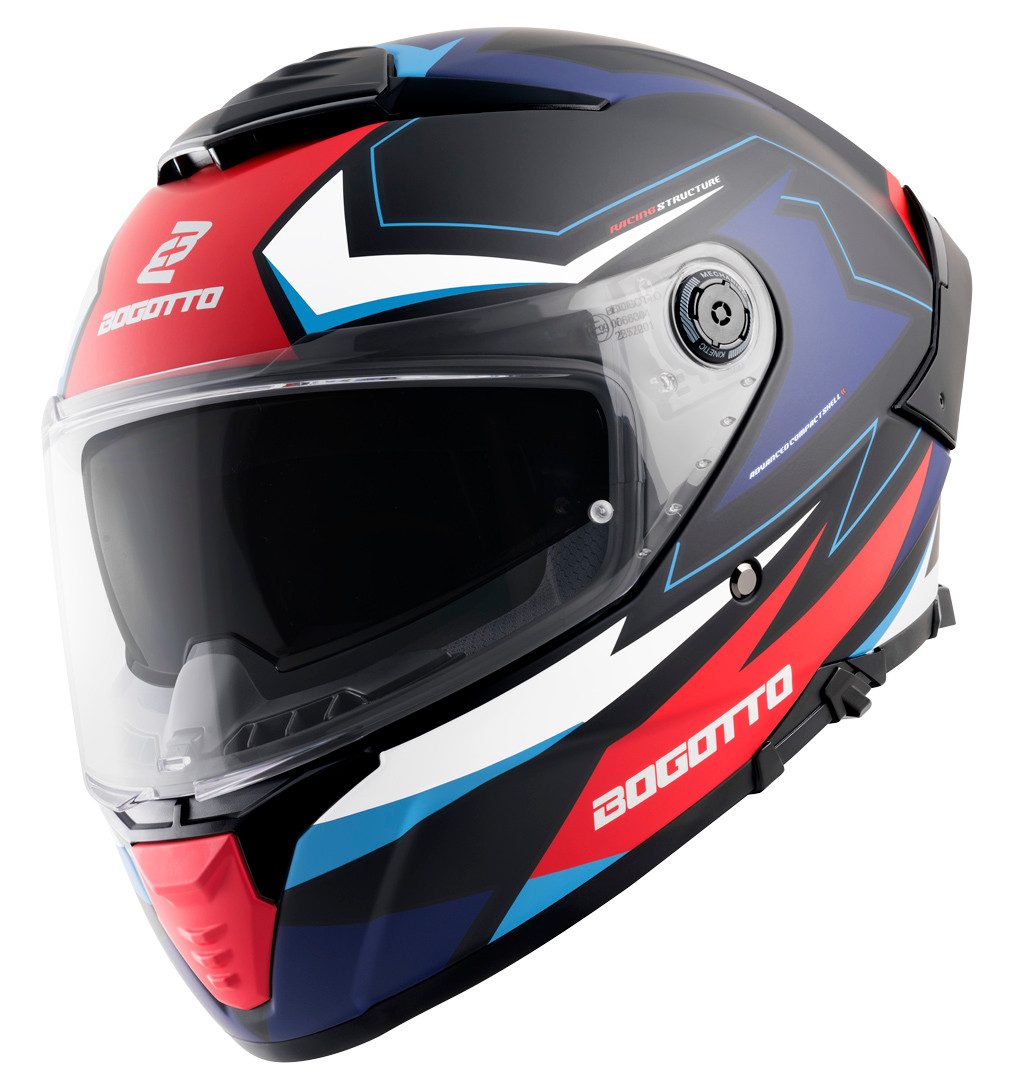 Bogotto Motorradhelm FF118 Vilial Helm, Pinlock-Vorbereitung Sonnenvisier
