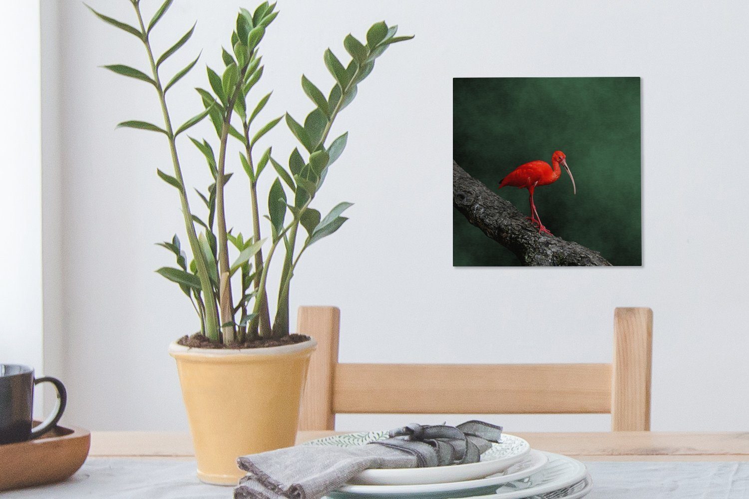 Leinwandbild einem Baumzweig, Leinwand Ibis OneMillionCanvasses® auf Roter Schlafzimmer (1 Wohnzimmer Bilder für St),