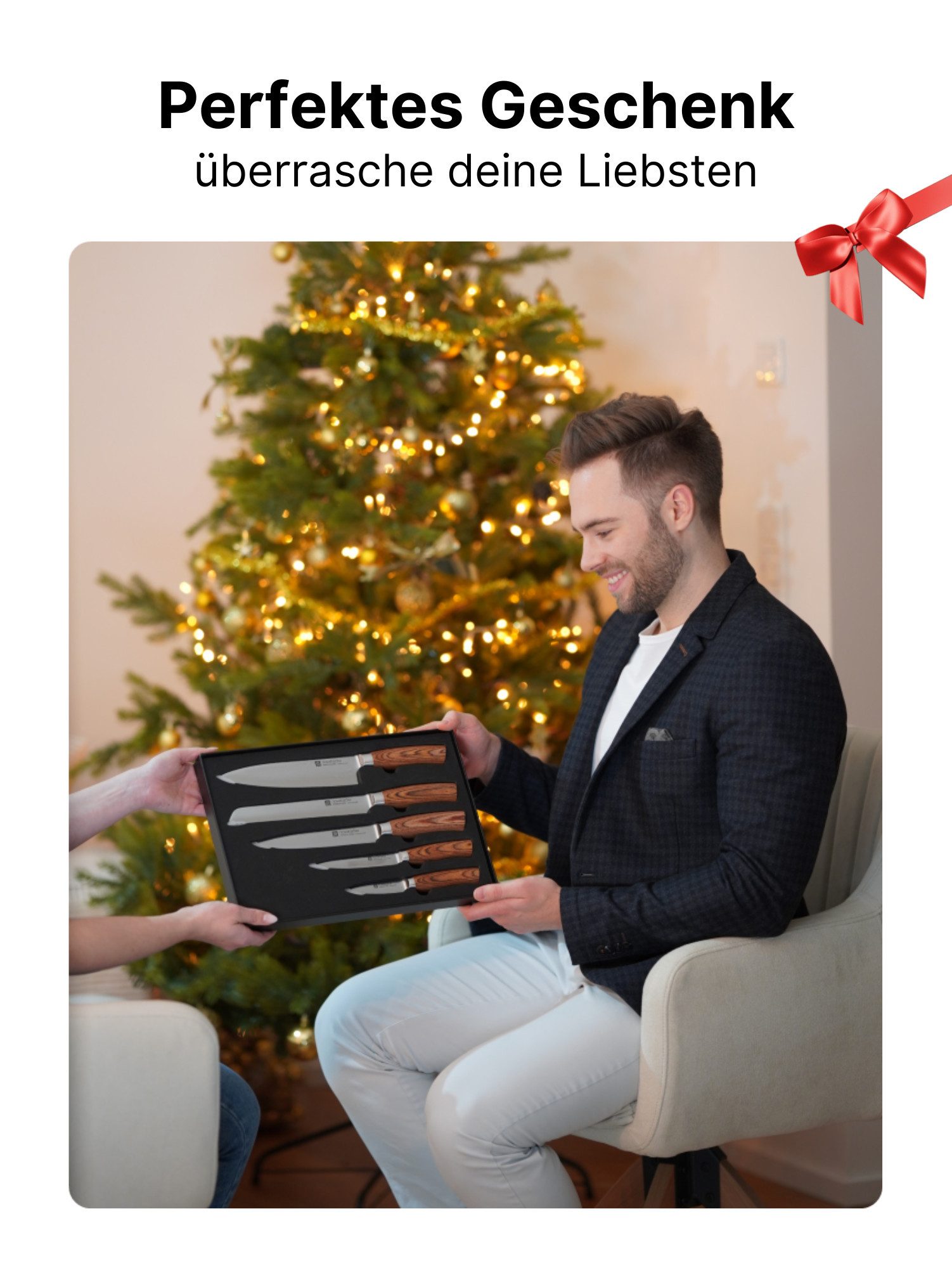 LIVINA HOME Damastmesser Profi Chefmesser mit scharfer 20 cm Klinge aus 67 Lagen, Damaststahl, Damast Messer Japanischer Art, Geschenkbox, Oster Deal Sale! – Bild 4 von 5