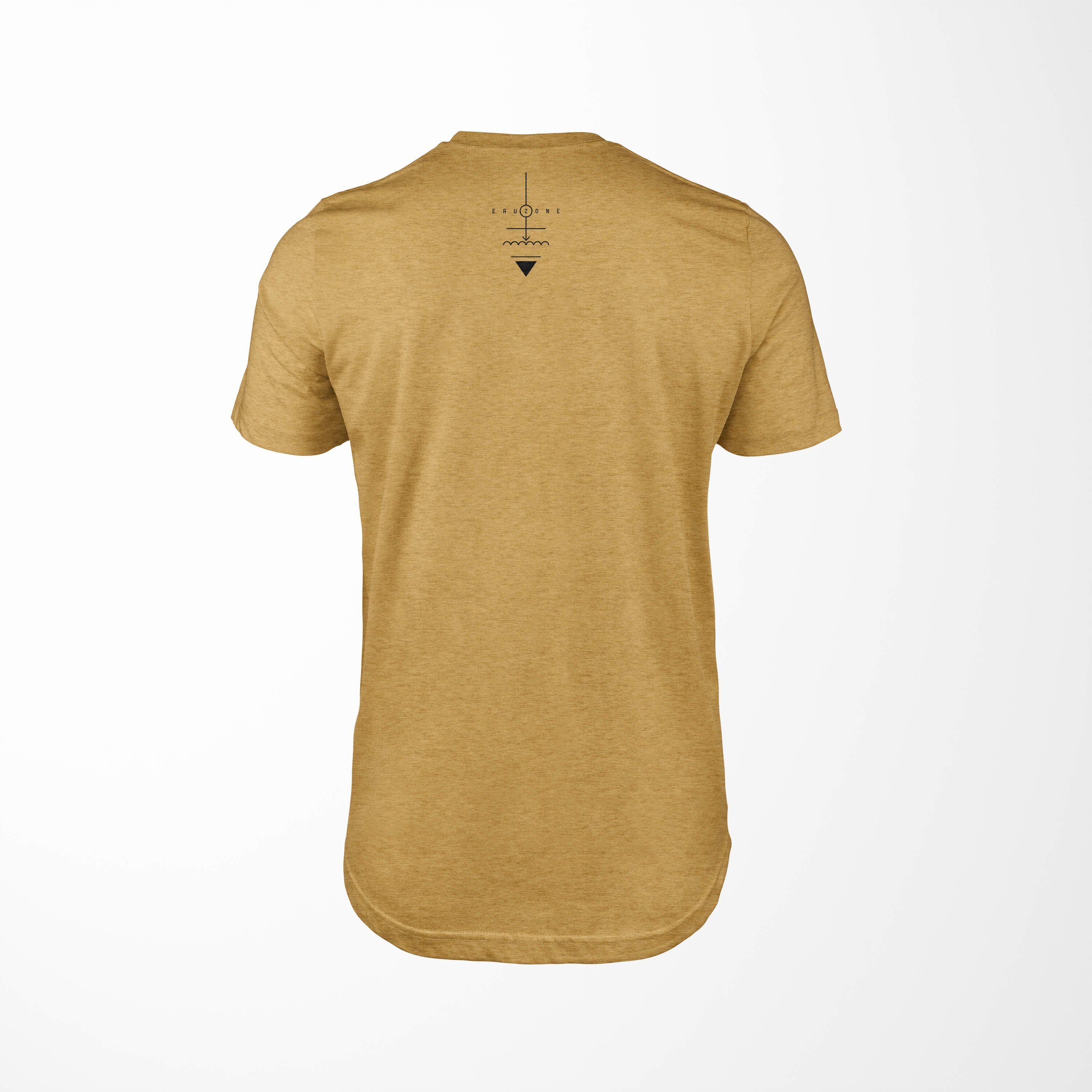 Serie Symbole Tragekomfort feine angenehmer Antique No.0032 Struktur Premium Gold T-Shirt T-Shirt Alchemy Sinus Art