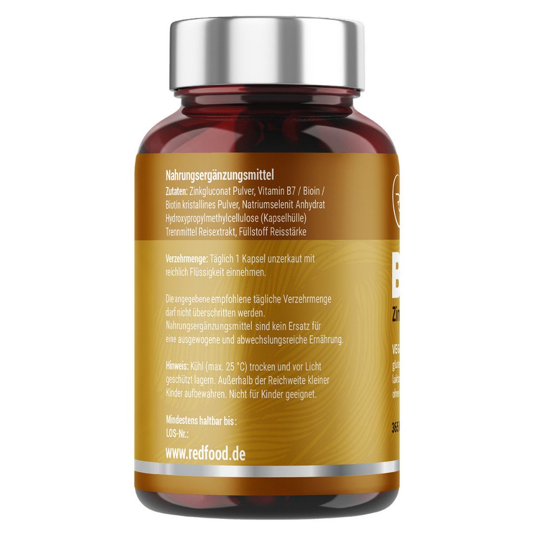 Redfood Biotin, Zink und Selen Kapseln, 1 er 365,00 St., 91,5 g
