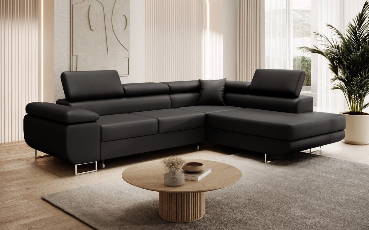 Luxusbetten24 Schlafsofa Designer Sofa Aston Kunstleder, mit Stauraum und Schlaffunktion – Bild 2 von 2