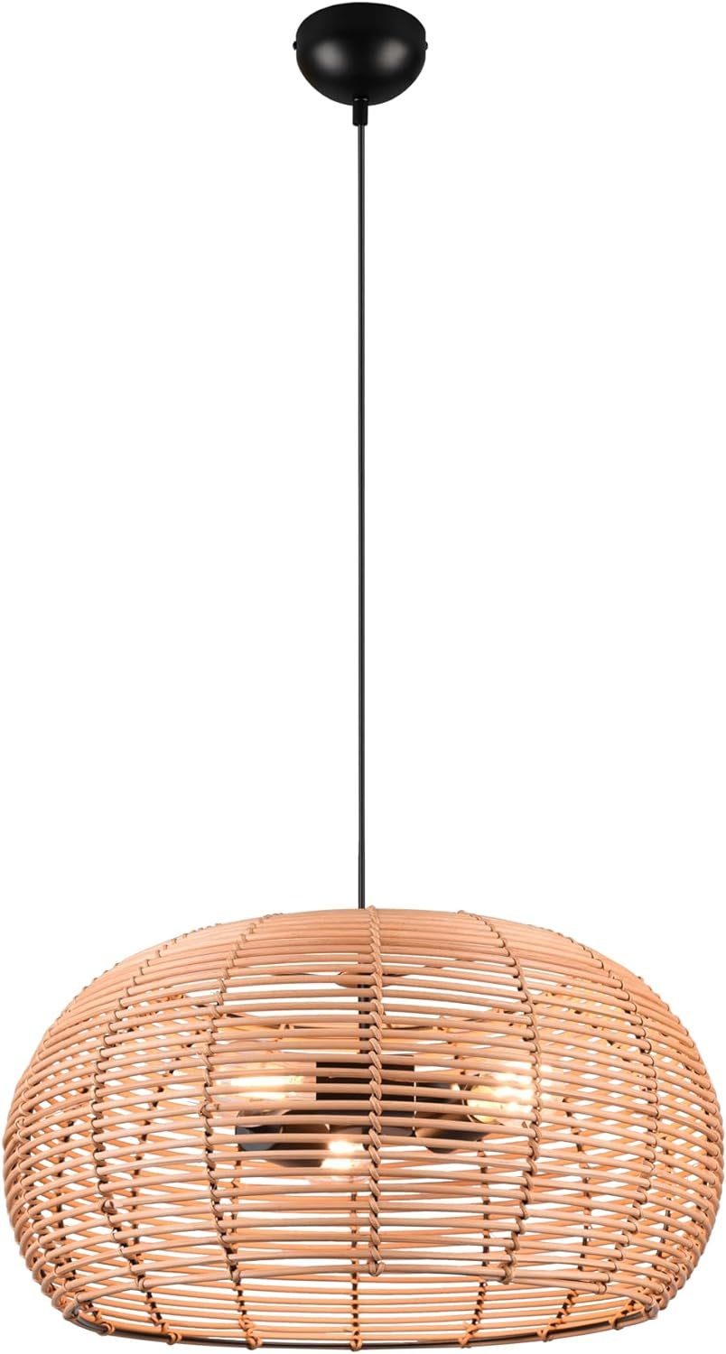 lightling Pendelleuchte Svea, ohne Leuchtmittel, stylische Korblampe mit Höhenverstellung