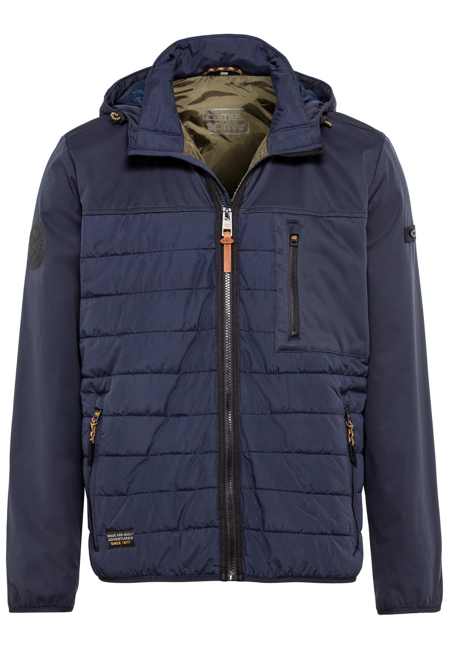 Outdoorjacke Kapuzenjacke Materialmix