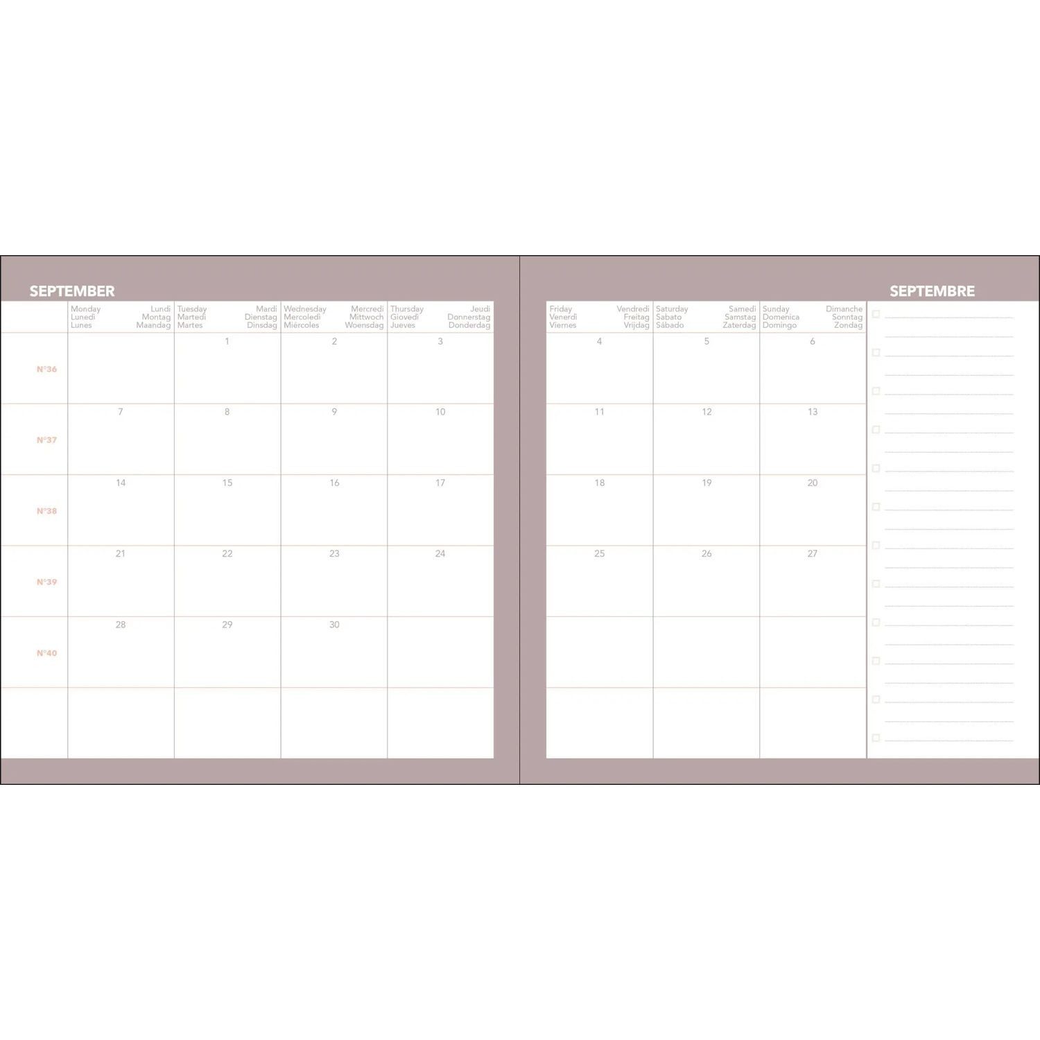 Quo Vadis Lehrerkalender EXECUTIF SEPT COLOR ML Andrea grau 2026 / 2027