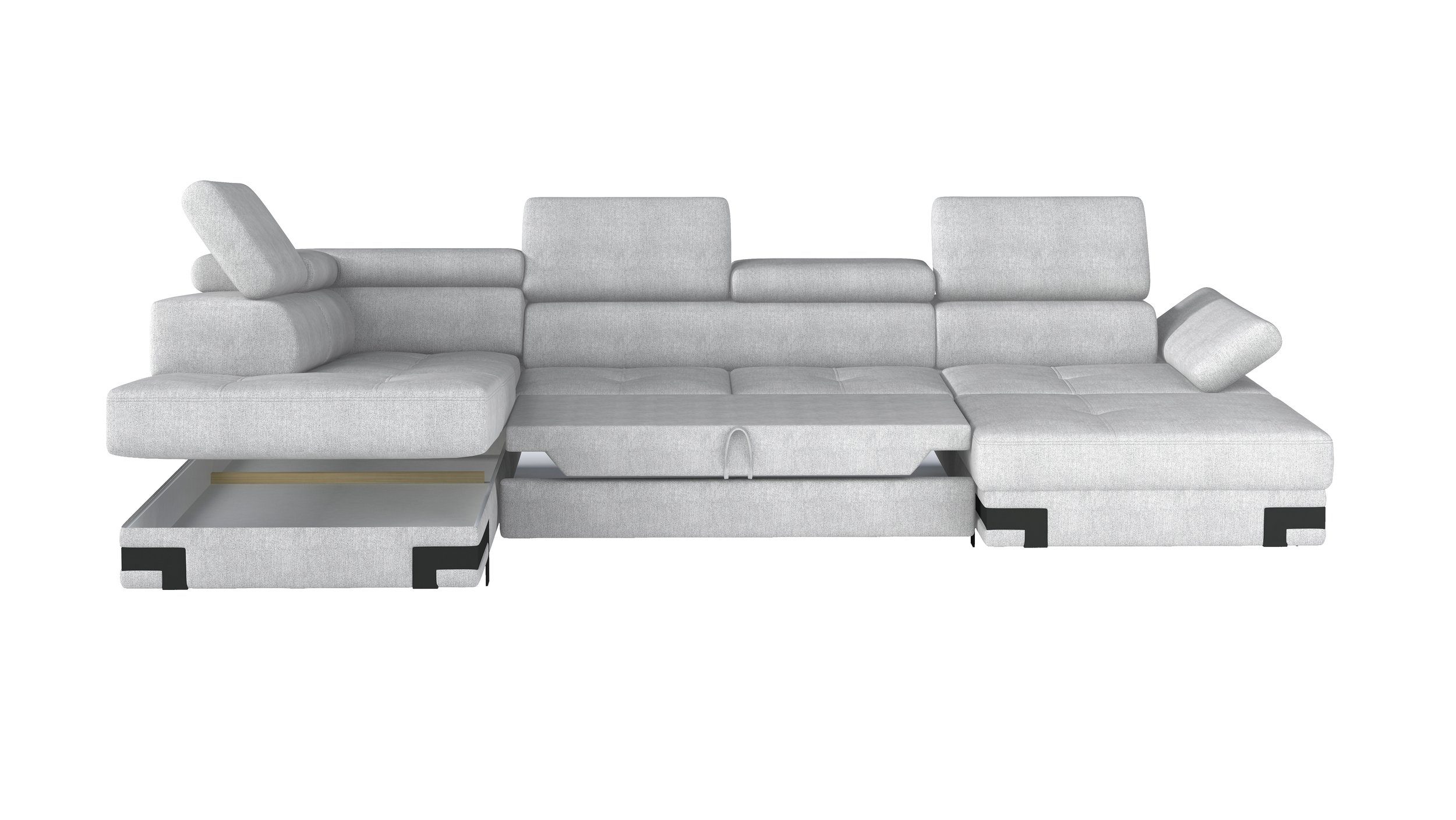 links Design Stylefy oder bestellbar, rechts XL, mit Modern mane Sofa, U-Form, Relaxfunktion, Rio Wohnlandschaft Bettfunktion,