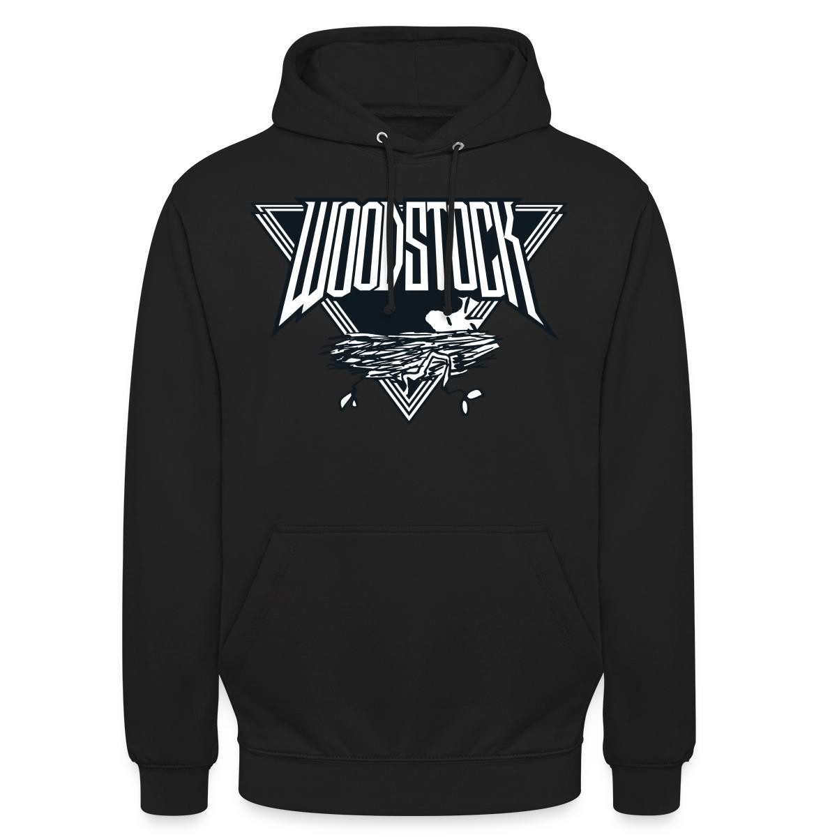 Spreadshirt Hoodie Peanuts Woodstock Musik Logo Metal Musik Unisex Hoodie (1-tlg) Unisex-Schnitt: Sitzt bei Männern körpernah, bei Frauen weit