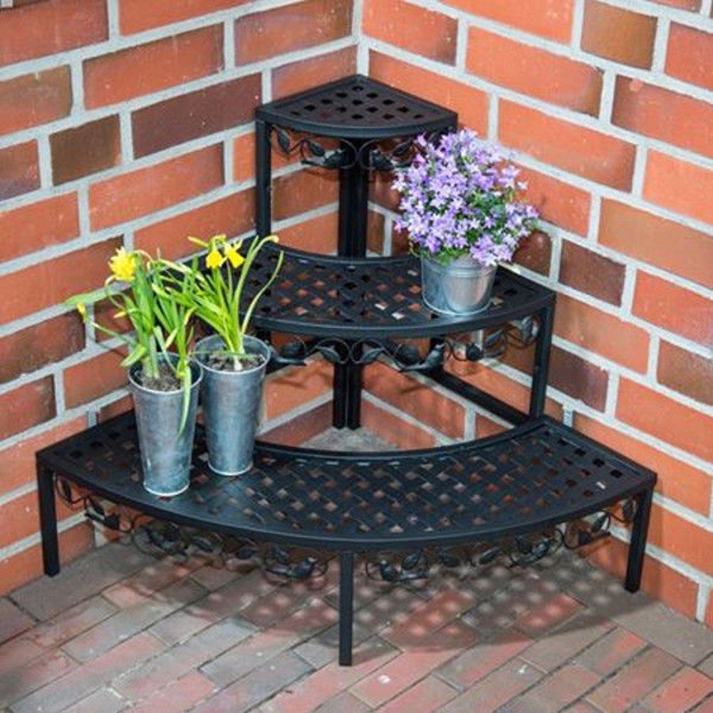 dynamic24 Pflanzentreppe, Eck Blumen Treppe Blumenbank Garten Regal