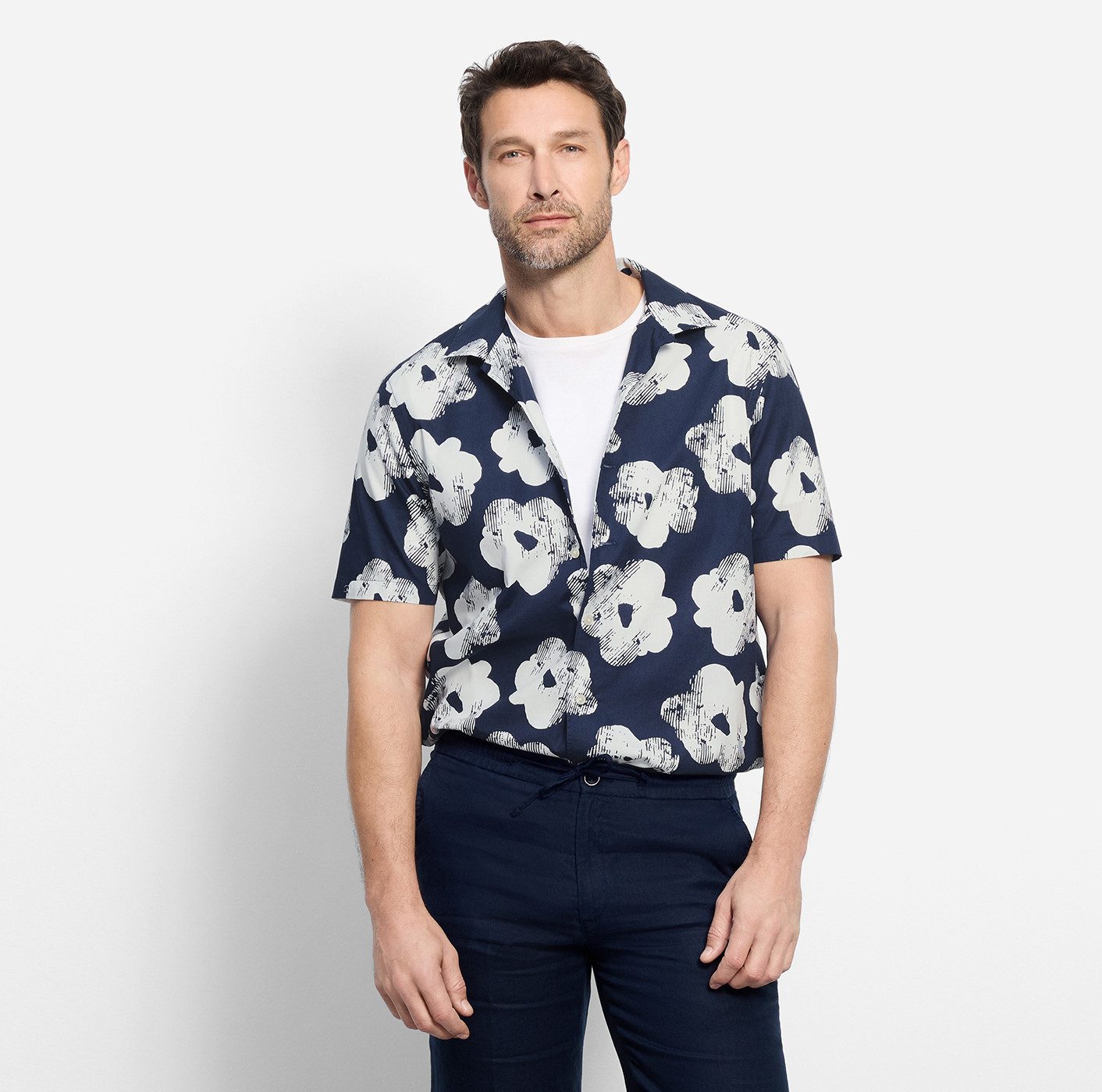 OLYMP Kurzarmhemd Casual Freizeithemd, regular fit, Reverskragen