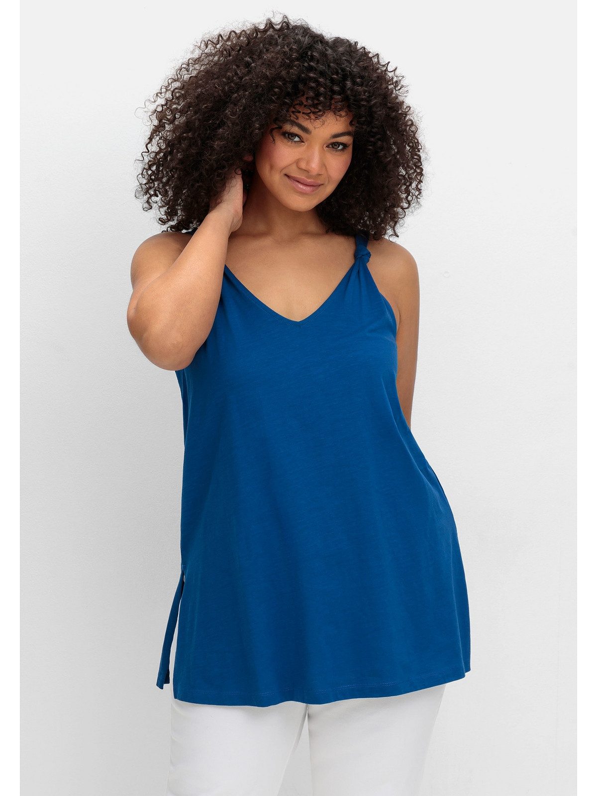 Sheego Longtop Große Größen mit Knotendetail günstig online kaufen