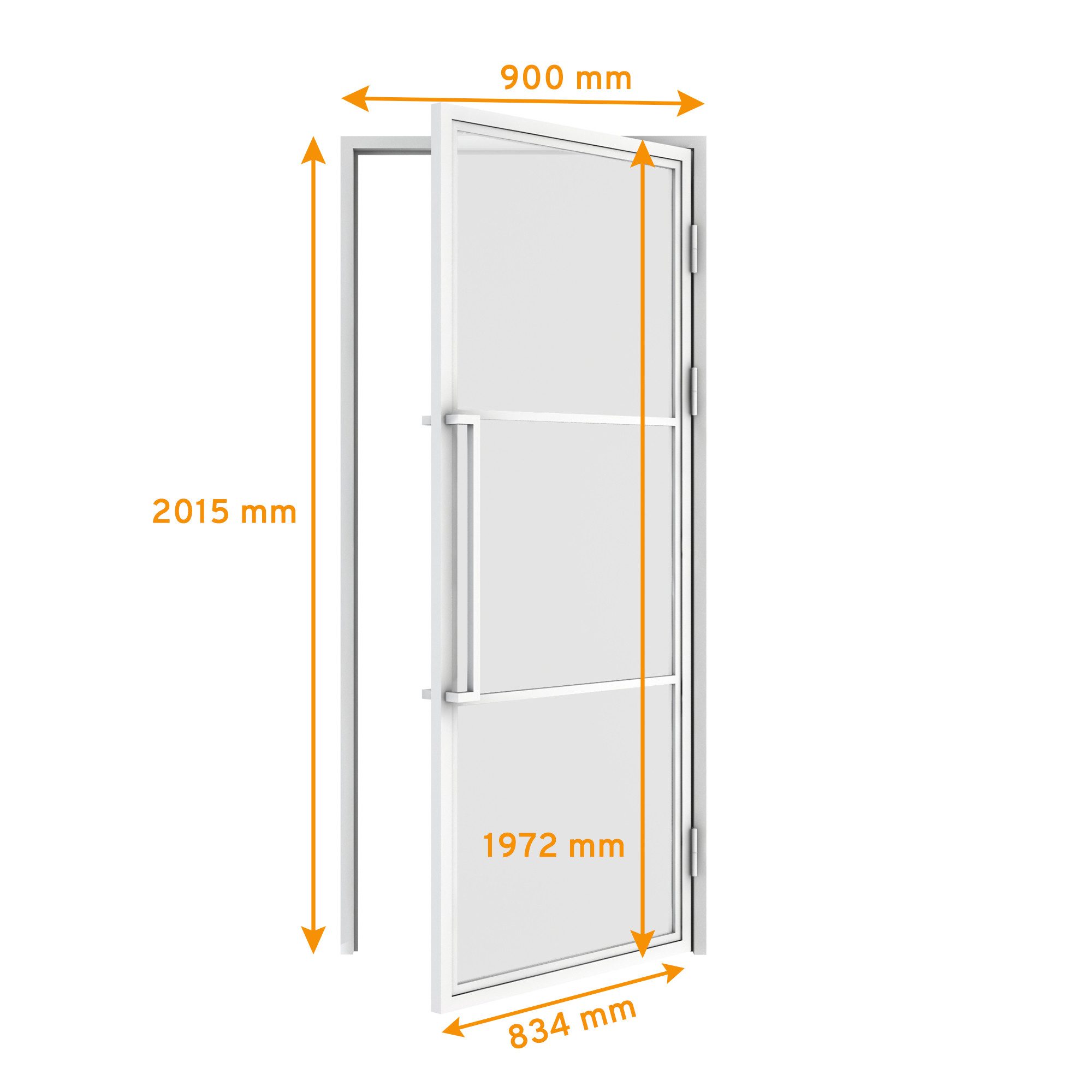 inova wohnen Zimmertür Glastür mit Stahlrahmen Klarglas (Komplett Set, inkl günstig online kaufen