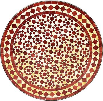 Marrakesch Orient & Mediterran Interior Gartentisch Mosaiktisch Albaicin 60cm rund, Beistelltisch, Gartentisch, Esstisch, Handarbeit