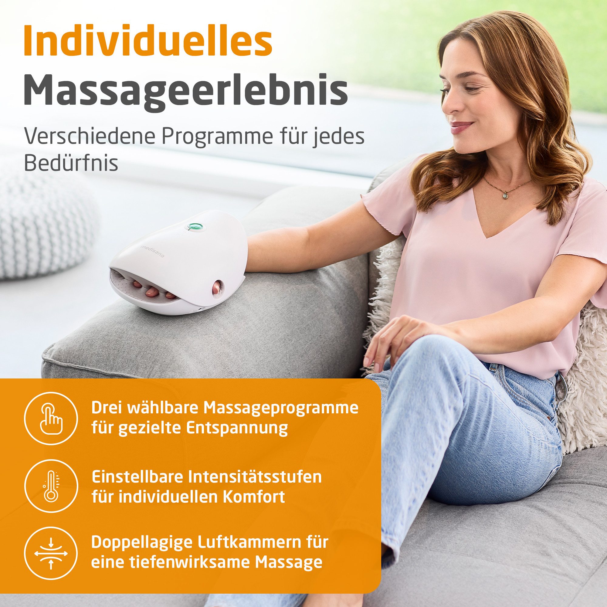 medisana Massagegerät HM 500, Handentspannung, Sehnenscheidenentspannung, Gelenkdehnung, kabellos