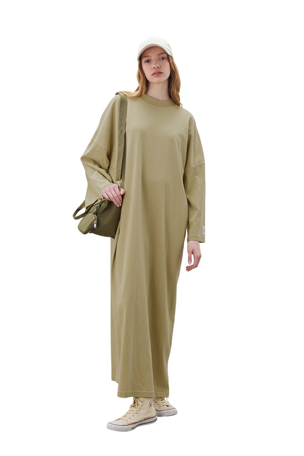 MANUKA Midikleid Oversized Langes Komfortkleid Schwarz