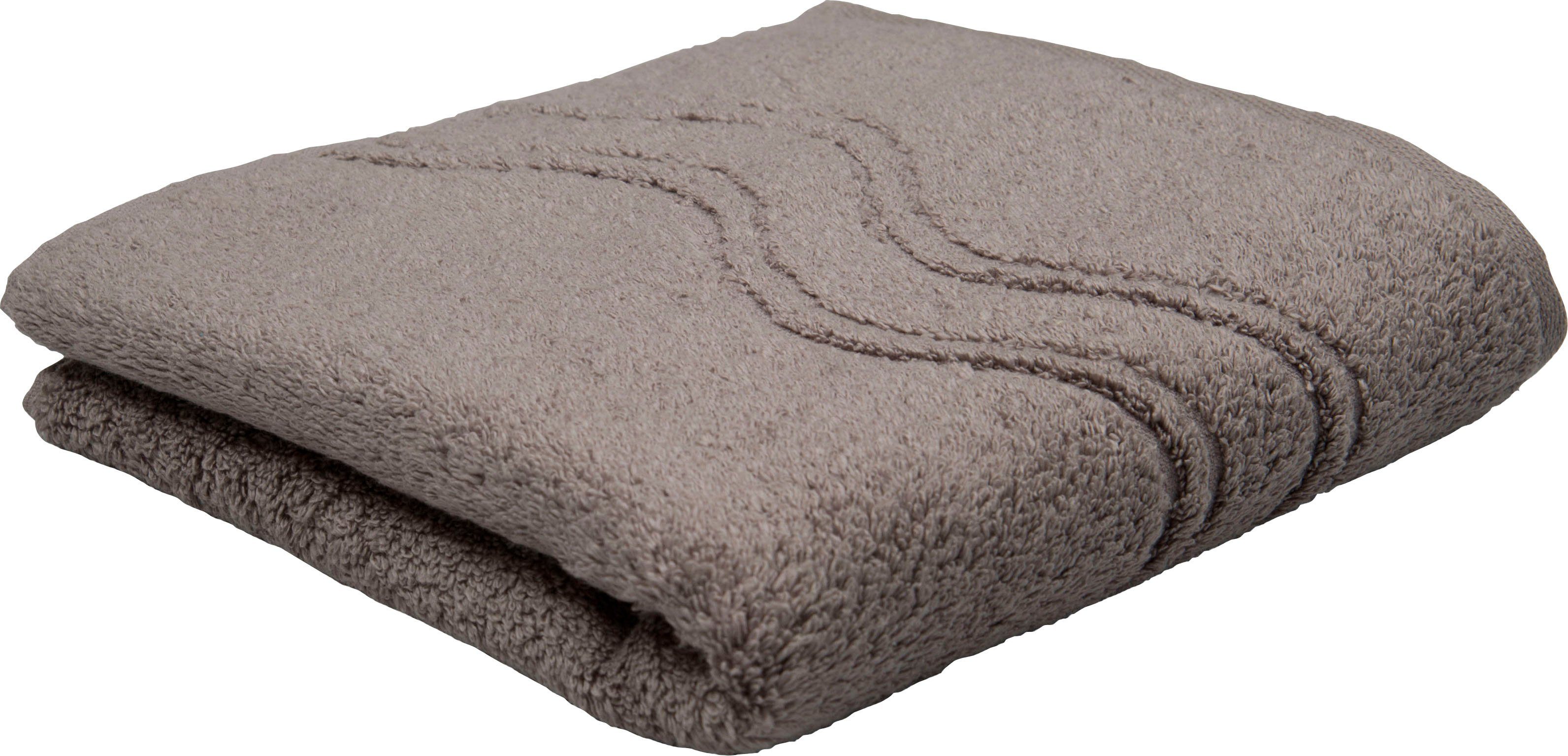 ROSS Handtuch Cashmere feeling, Frottier (Packung, 2-St), 100% Baumwolle, mit Wellen-Bordüre, große Farbauswahl