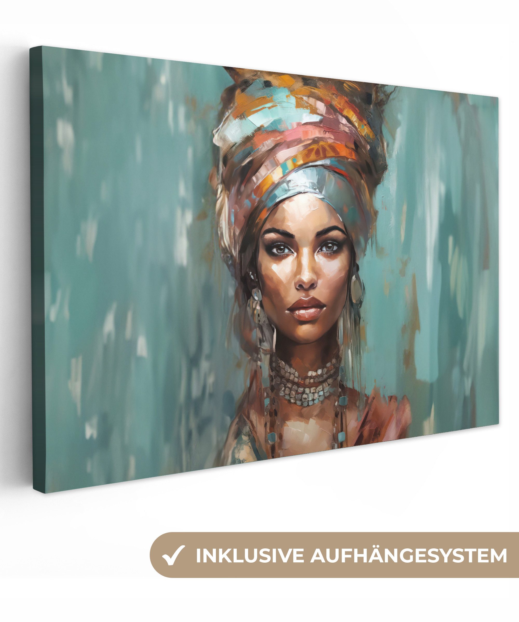 OneMillionCanvasses® Leinwandbild Frau - Kunst - Schmuck - Porträt, Fotodru günstig online kaufen