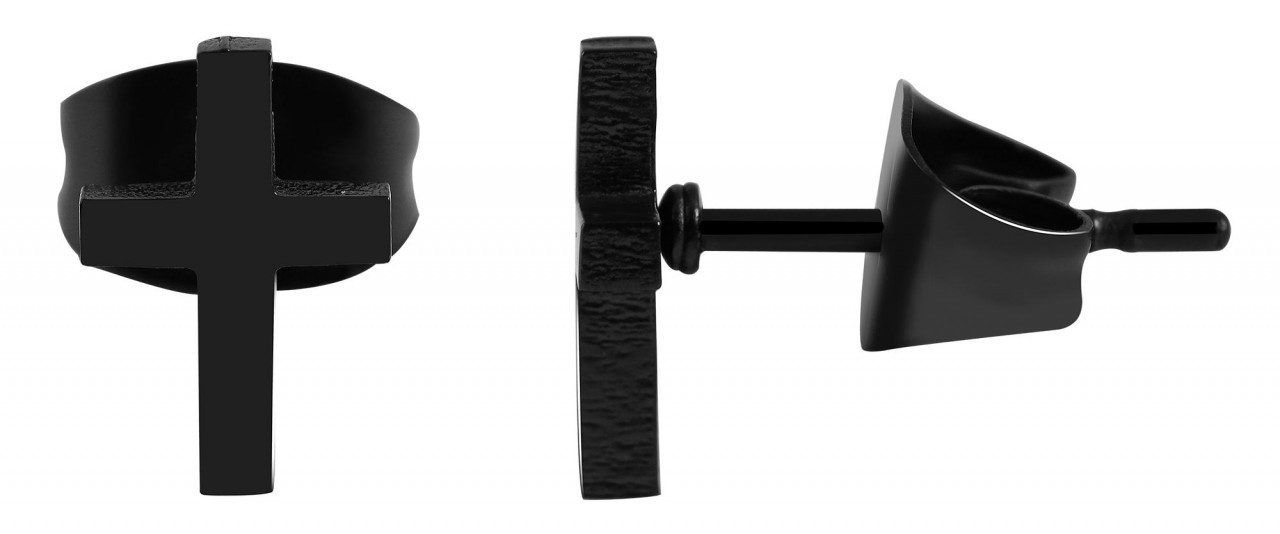 Paar Ohrhänger Unisex Ohrstecker aus Edelstahl mit Kreuz