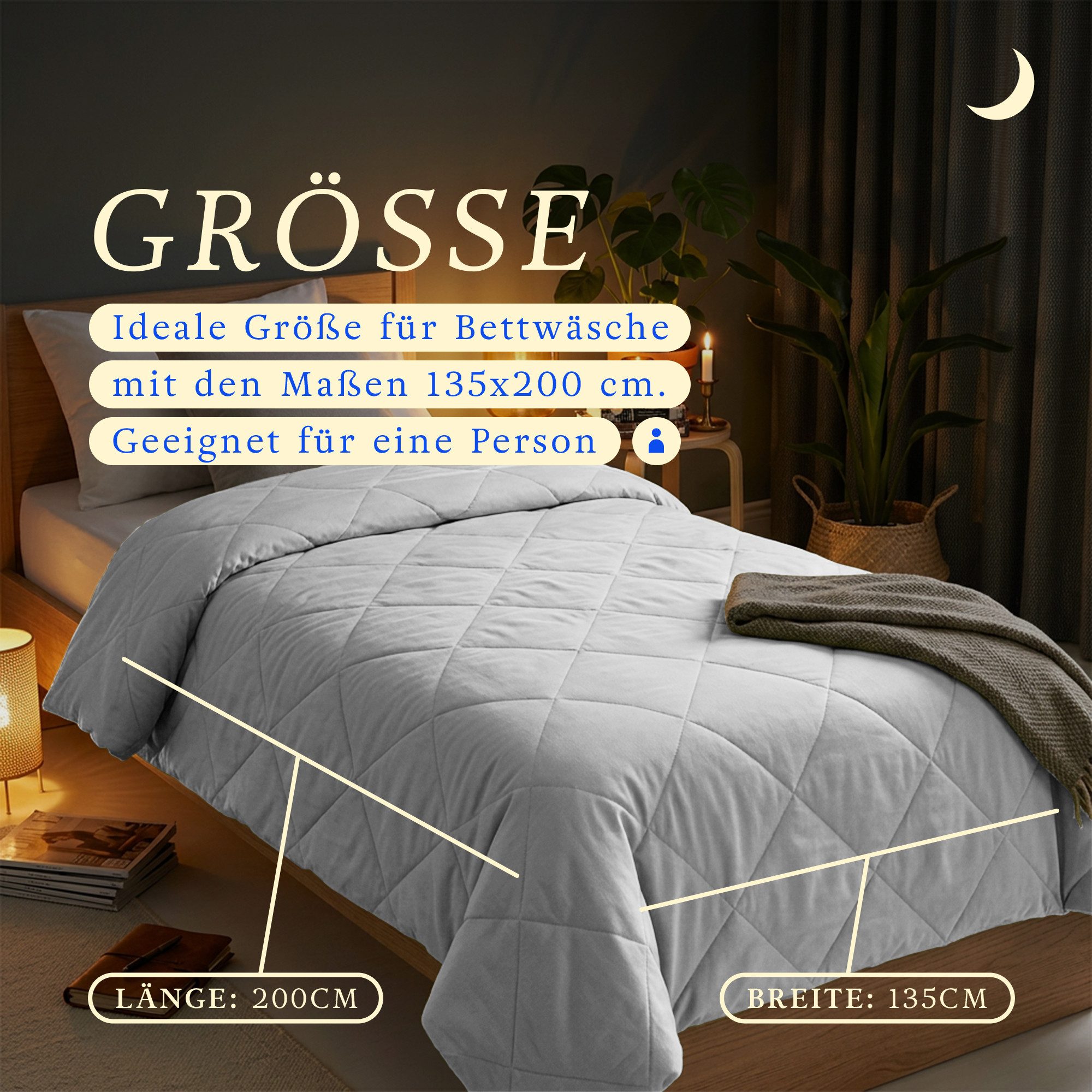 Bestlivings Microfaserbettdecke für den Sommer, Füllung: Polyester, Bezug: Polyester, leicht, samtig-weich, waschbar bis 60 °C, ohne Bettbezug nutzbar