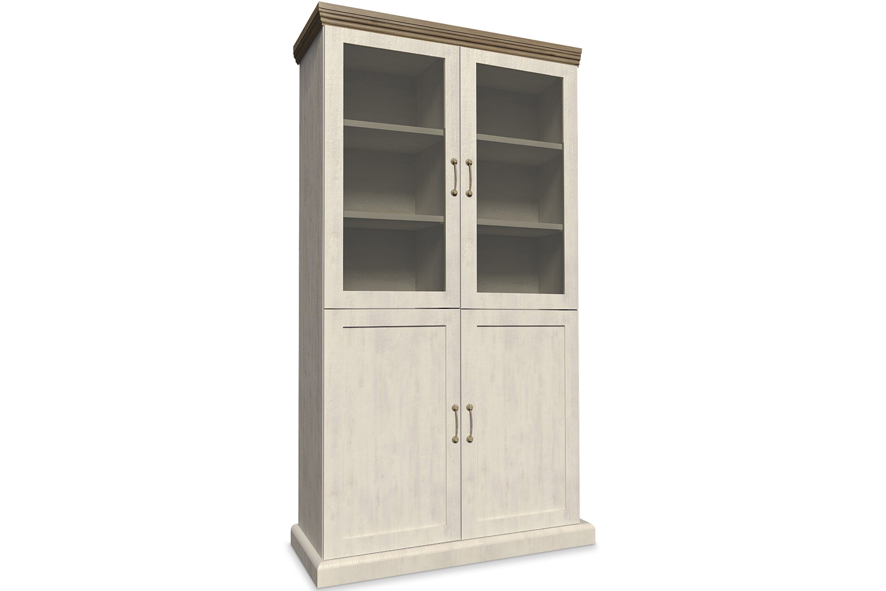 KONSIMO® Glasvitrine ARVEN Vitrine mit Glastüren Englischer Stil,mit Türen,mit Einlegeböden