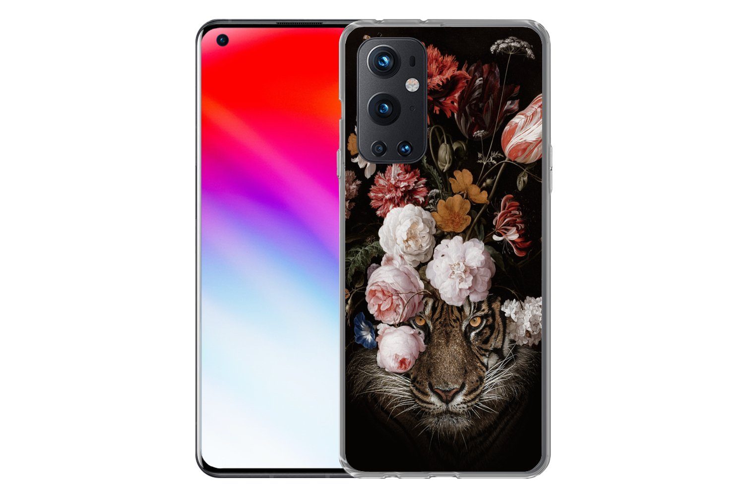 MuchoWow Handyhülle für OnePlus 9 Pro Blumen - Jan Davidsz de Heem - Tiger - Gemälde - Sti, Phone Case, Silikon, Schutzhülle Dünn