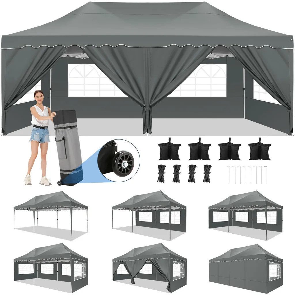 LUCKZON Pavillon Gartenzelt, Wasserdicht UV-Schutz 50+ günstig online kaufen