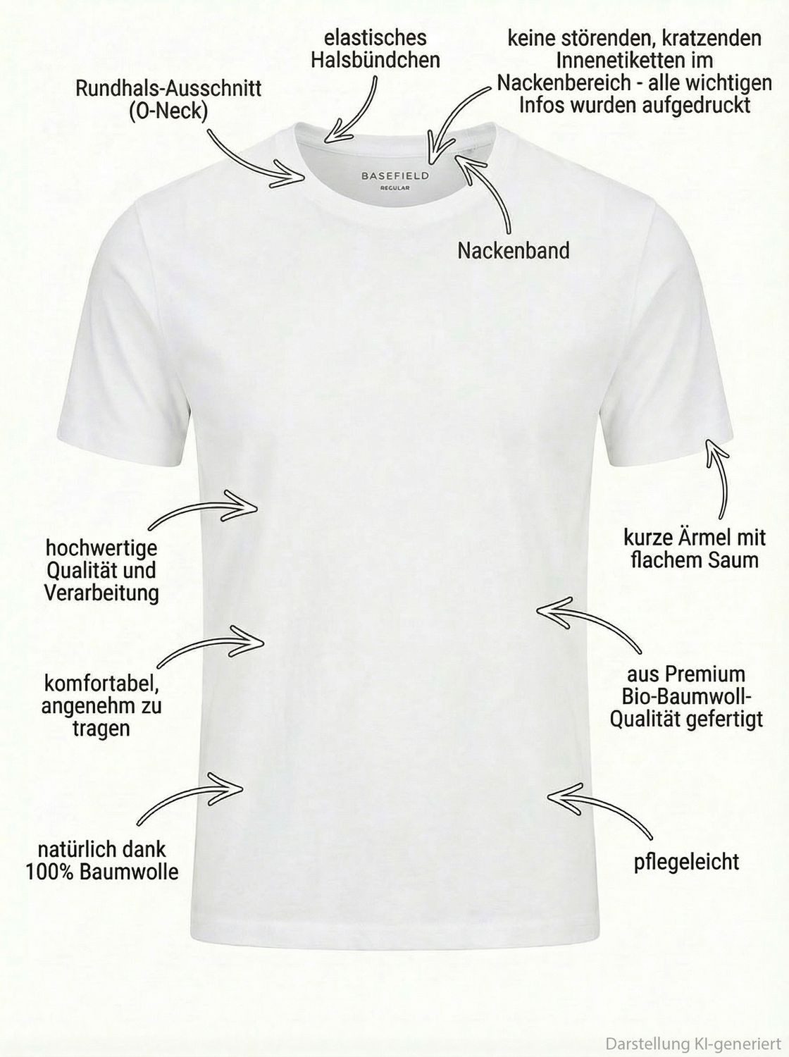 BASEFIELD T-Shirt Basic (SPARPACK) hochwertig, aus weicher Bio-Baumwolle im günstig online kaufen