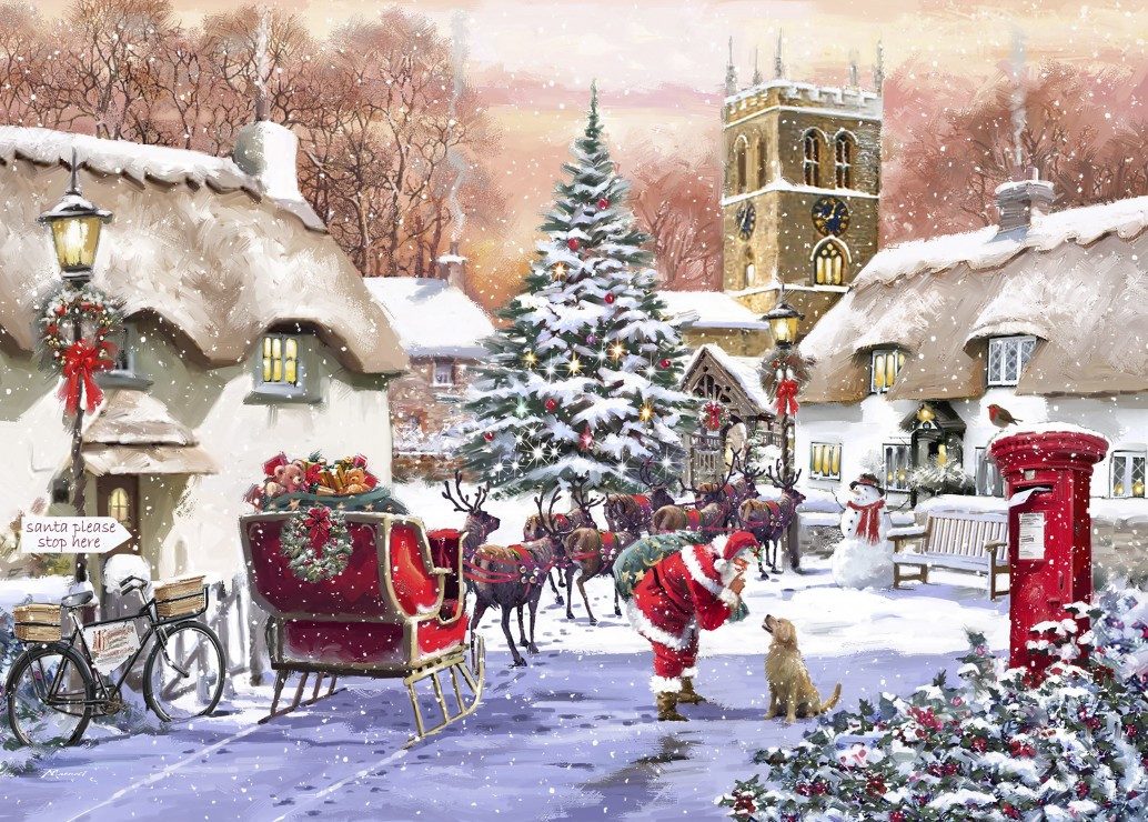 Bluebird Puzzle Puzzle Village and Santa, Puzzleteile günstig online kaufen