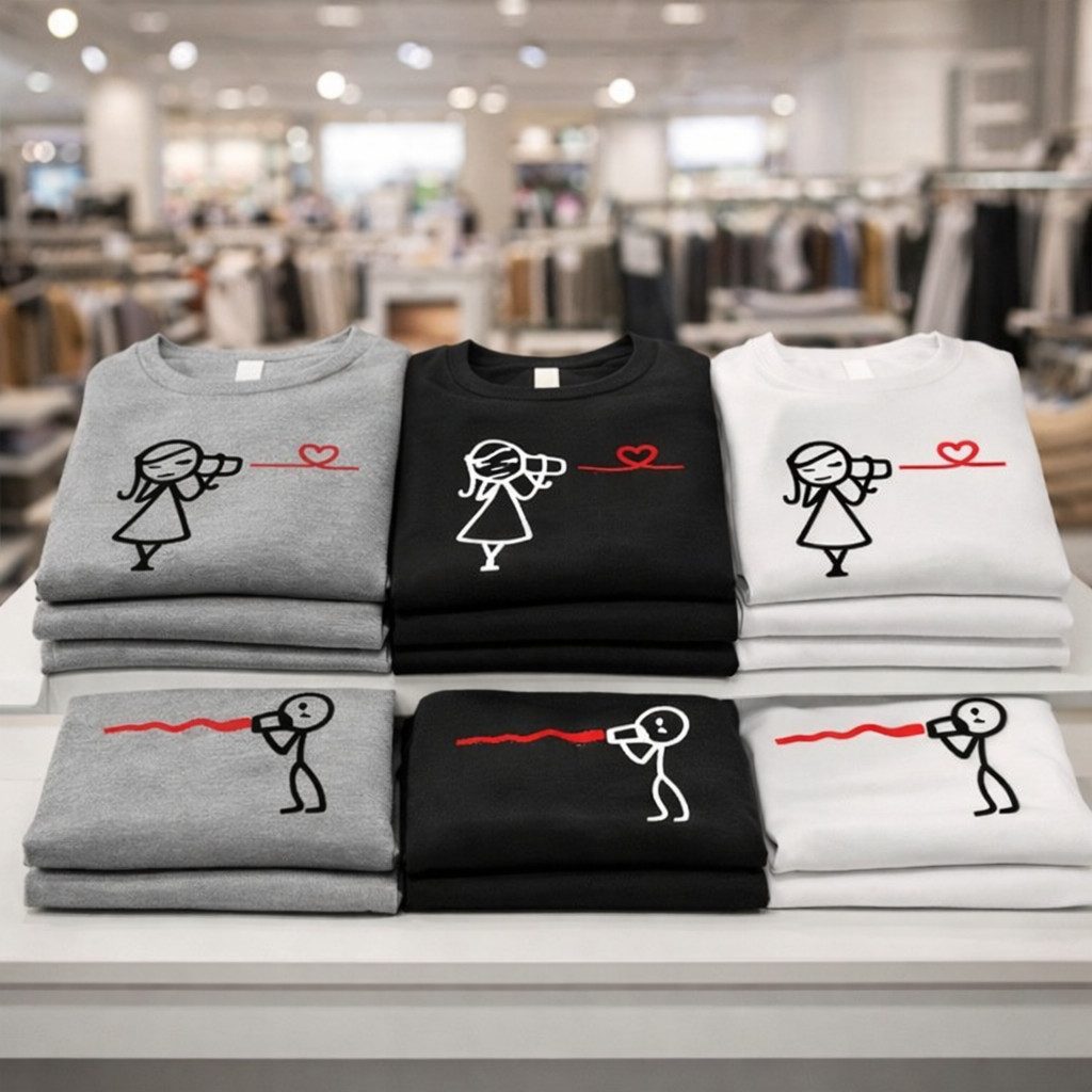 Blondie & Brownie T-Shirt Partner Pärchen Valentin Shirt Hearing the Love BFF Friends Hochzeit