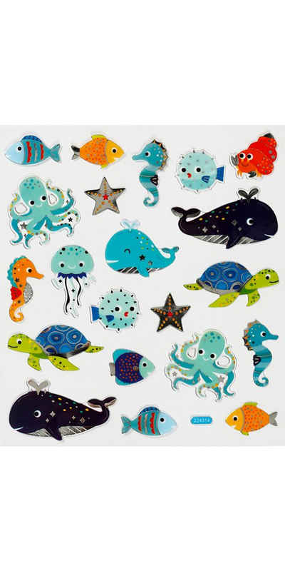 creativ company Sticker Ocean Life, (21-tlg), 21 Stück