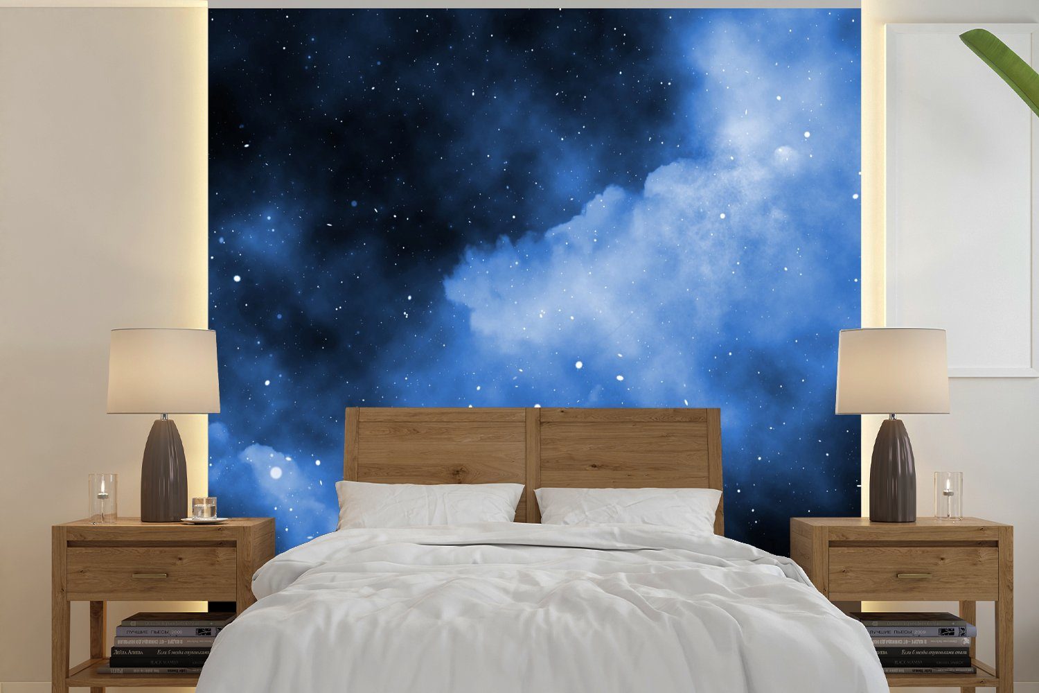 MuchoWow Fototapete Sterne - Weltraum - Universum, Matt, bedruckt, (5 St), Vinyl Tapete für Wohnzimmer oder Schlafzimmer, Wandtapete