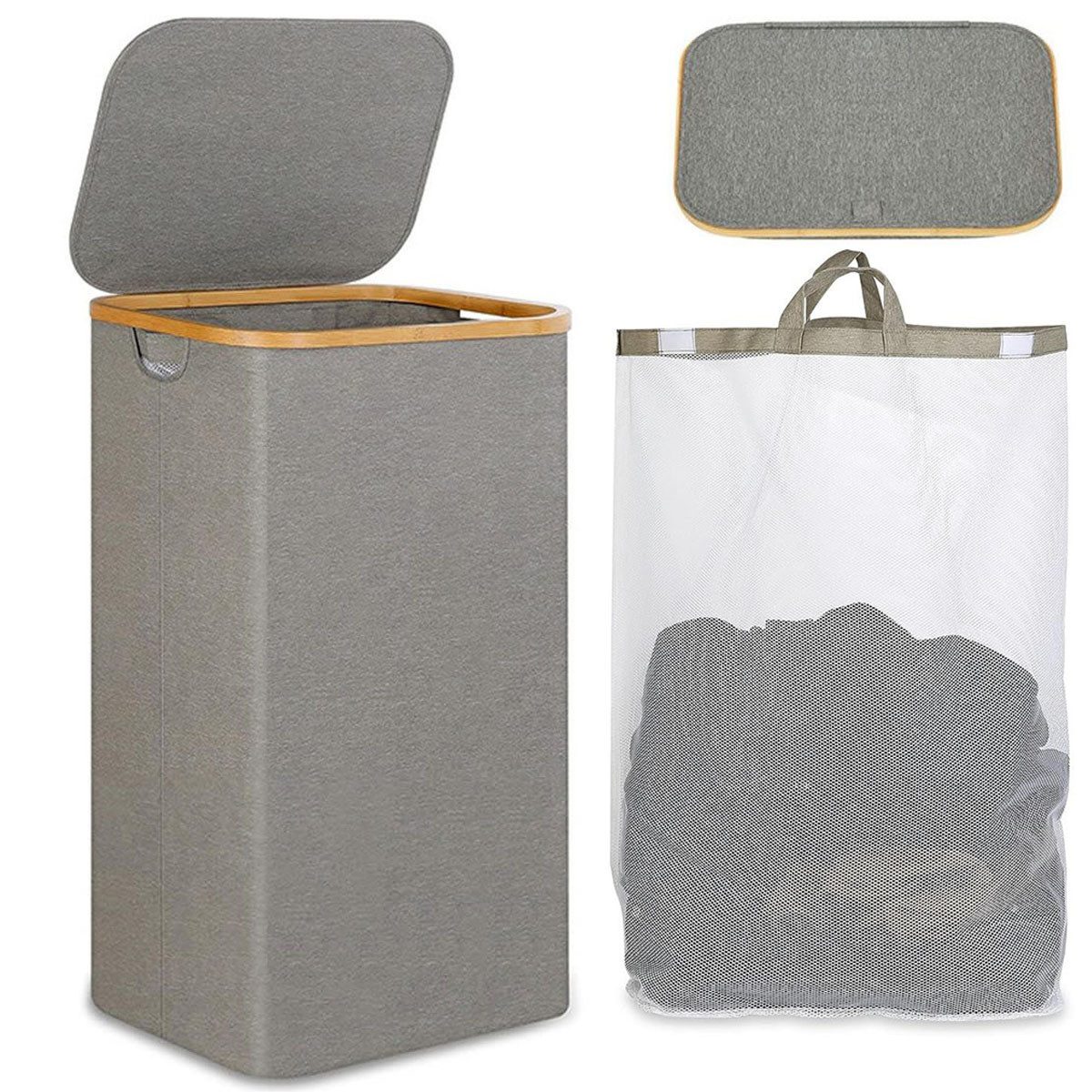 SURFOU Wäschekorb Wäschesammler mit Deckel Laundry Baskets Waschesammelbox günstig online kaufen