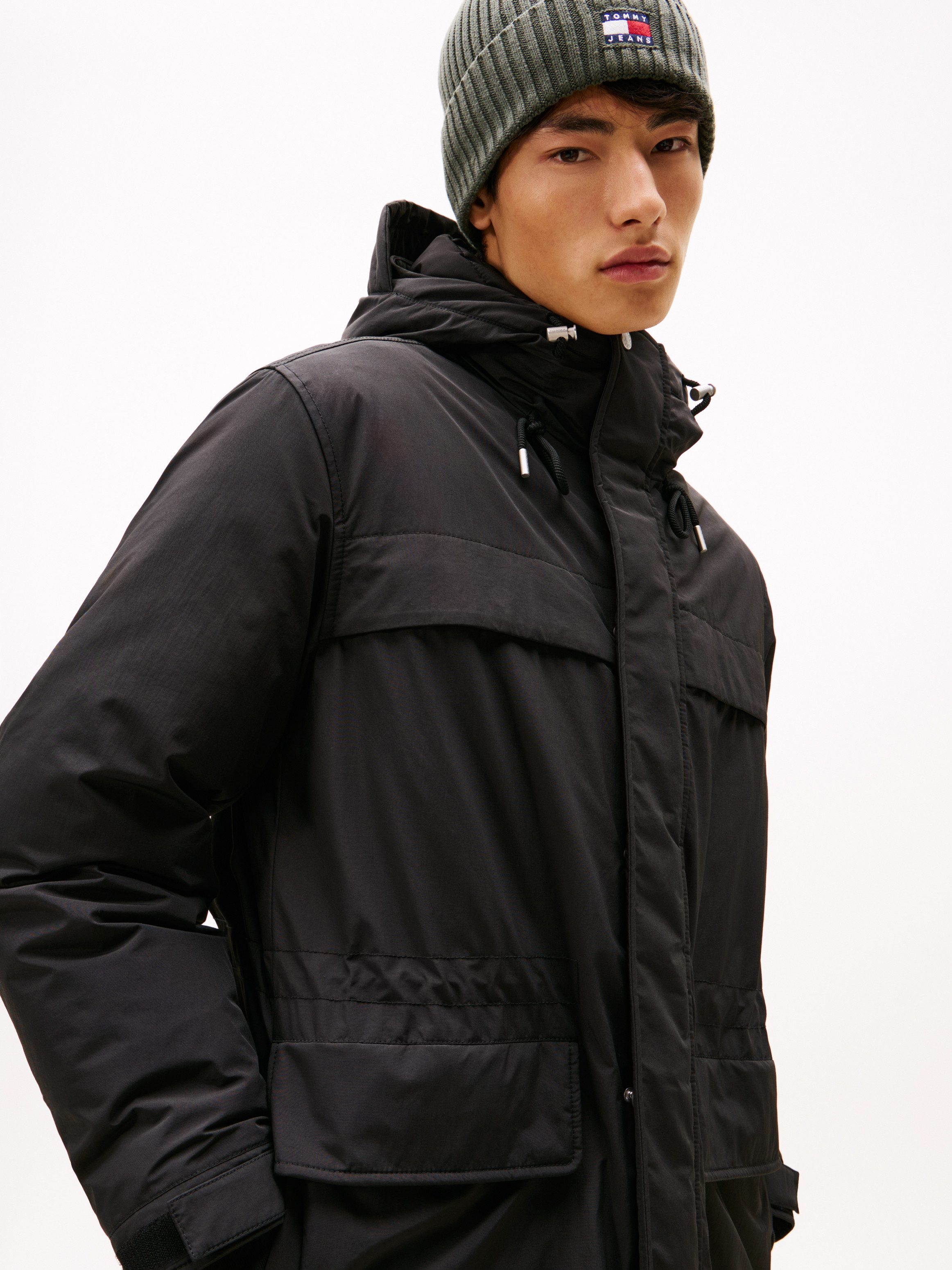 Tommy Jeans Parka TJM CITY READY wasserabweisend, relaxed fit, mit fester Kapuze, Winterjacke