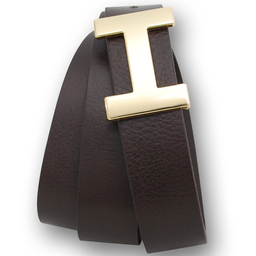 VITTOZZI Ledergürtel Gürtel, Buffalo 3cm, gold Schließe günstig online kaufen
