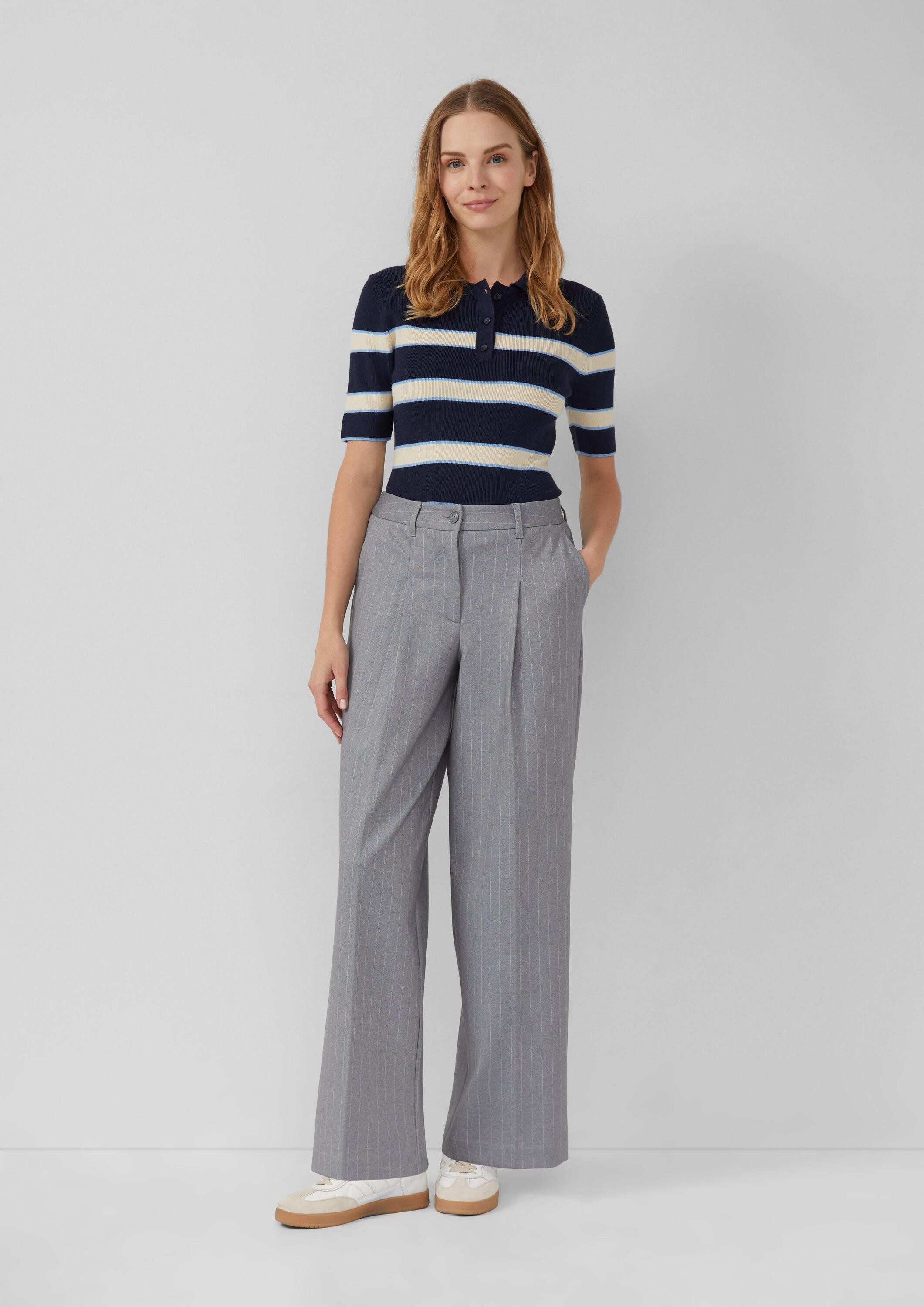 s.Oliver Chinos Hose Hose aus Interlockjersey mit Wide Leg und Nadelstreife günstig online kaufen