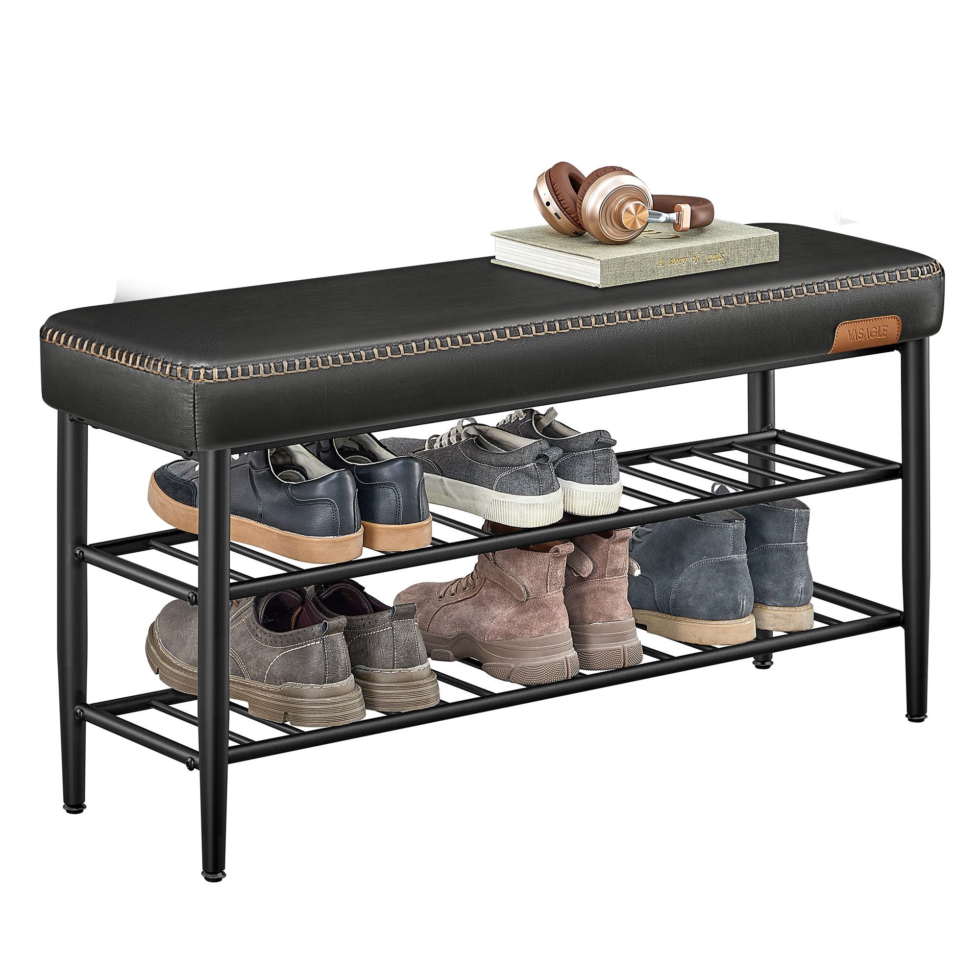 VASAGLE Schuhbank, Schuhregal, EKHO Series, Kunstleder, 30 x 80 x 50 cm günstig online kaufen