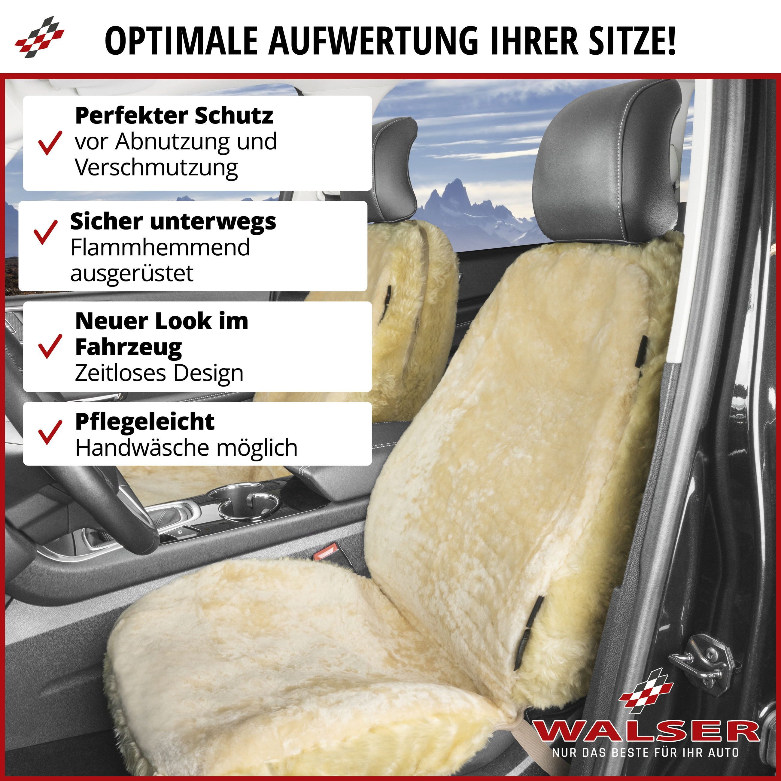 WALSER Car Seat Cover Monette, 1 Front Seat Cover 1pc.