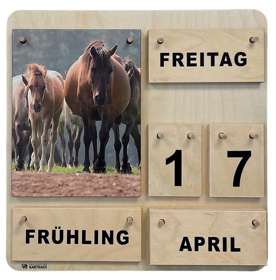 Kollektion Karthaus ewige Календари Dauerkalender aus Holz, Wand-, Tisch + Lernkalender, Handgefertigt
