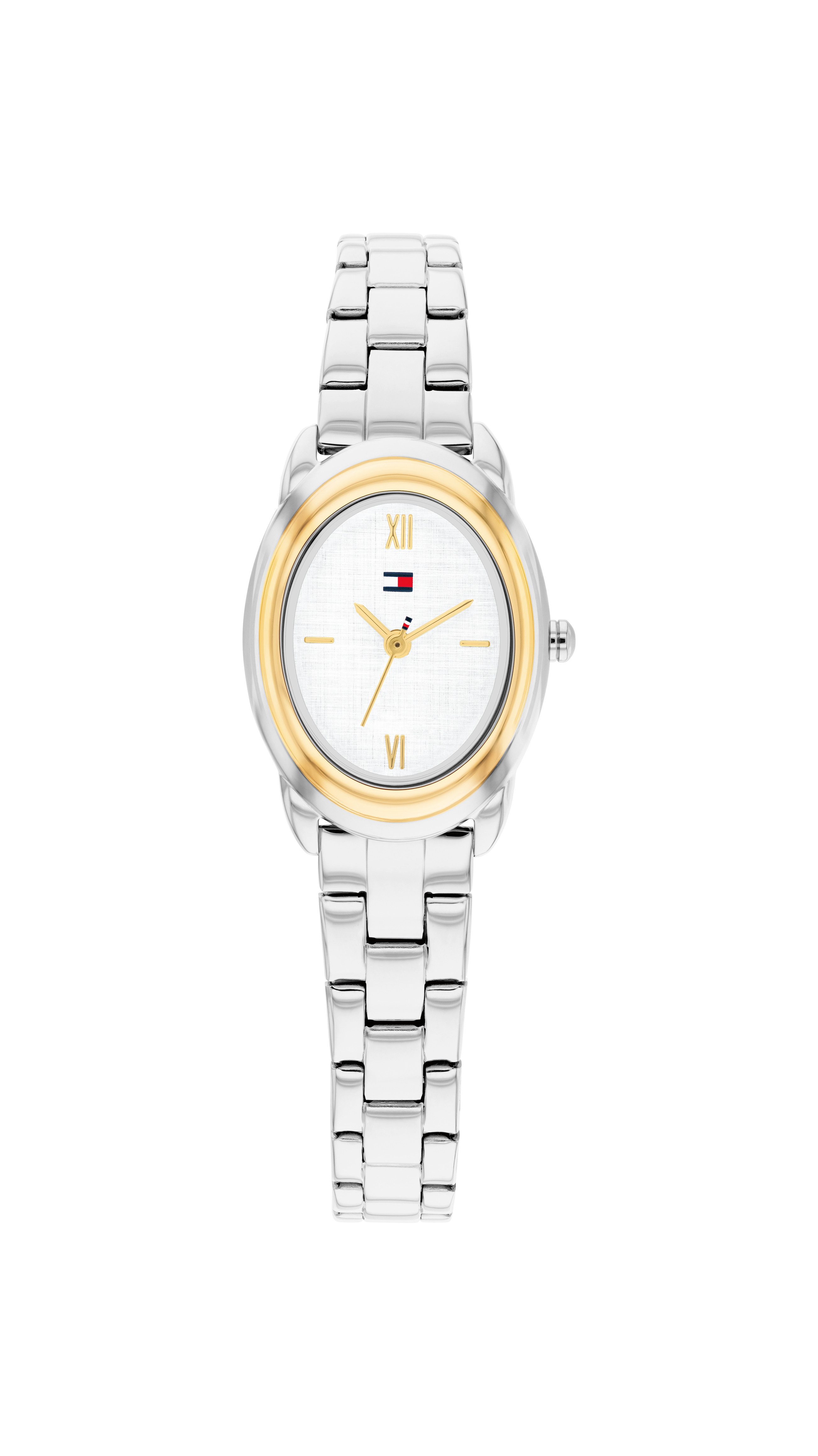 Tommy Hilfiger Quarzuhr Demi Oval 1782874, Armbanduhr, Damenuhr, Edelstahlarmband, analog