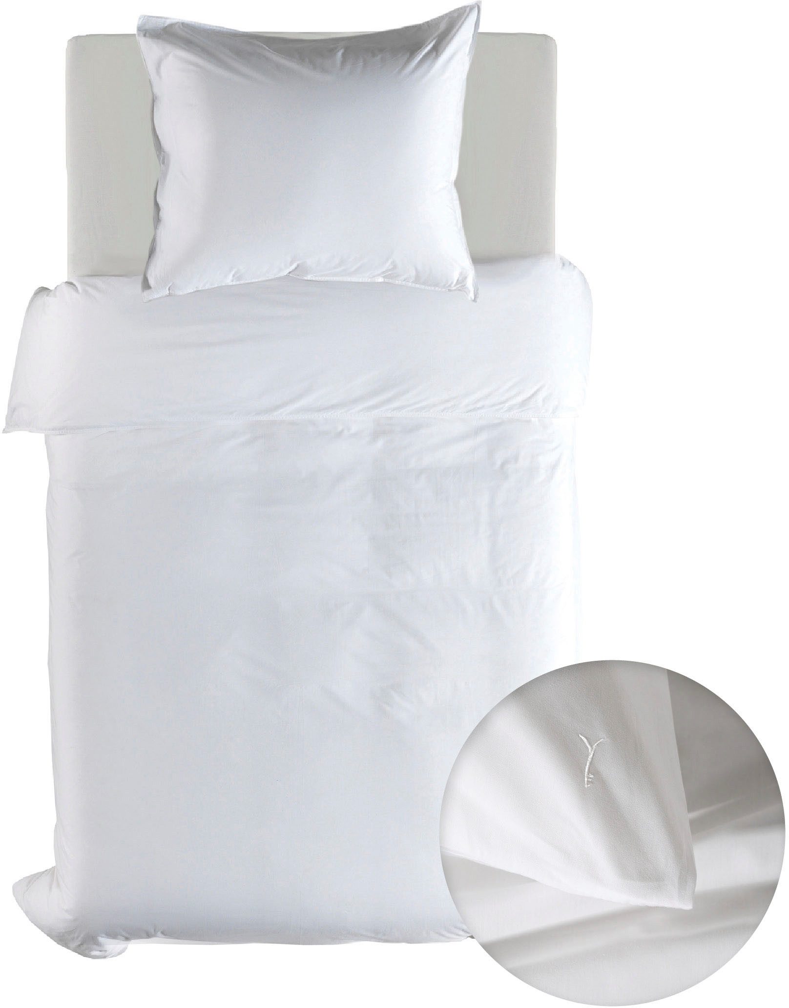 YELLOW Bettwäsche Suite-Mumbai, Perkal, 2 teilig, Uni Design, 100% Baumwolle ab 135x200 cm.