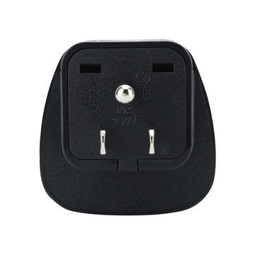 Intirilife Stromadapter, 4x Steckdosen Adapter in SCHWARZ