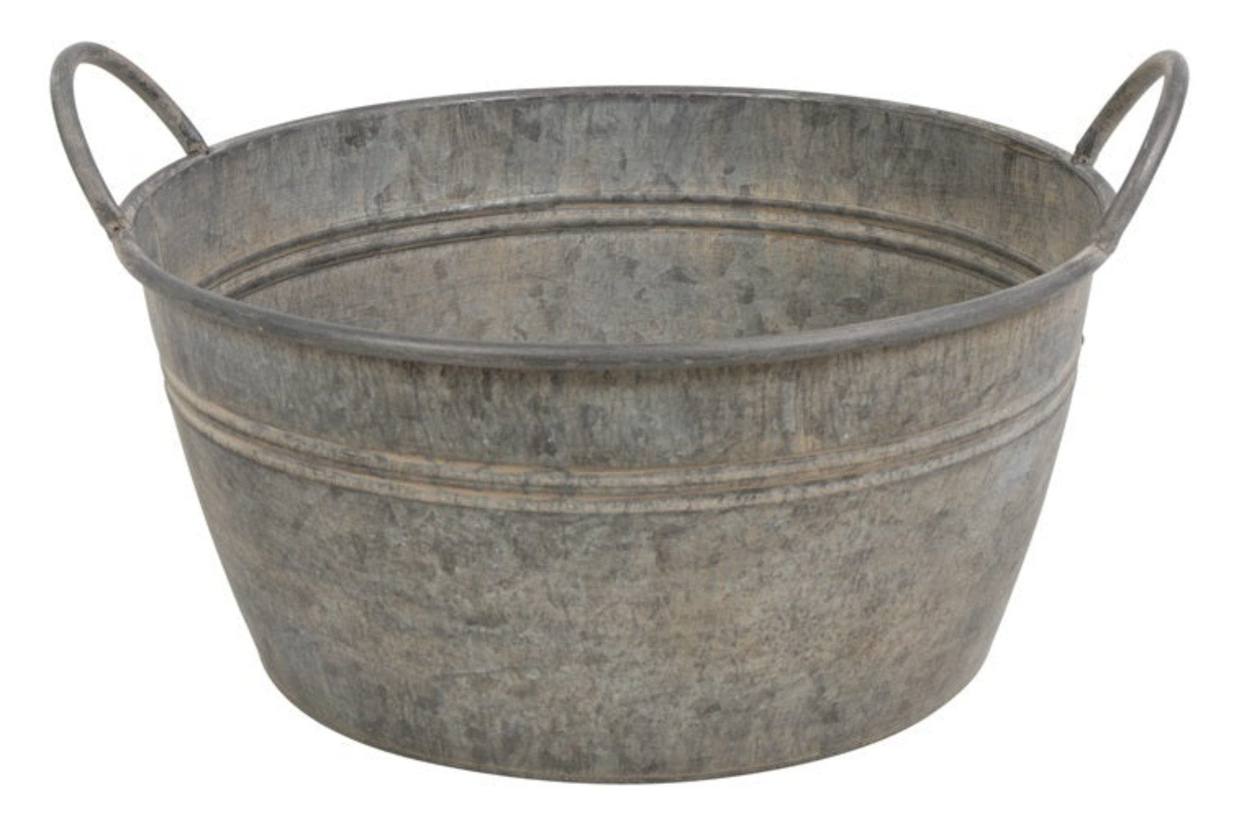 finehomegarden Pflanzschale Zinkwanne Lena mit Henkel 36,5 x 36,5 x 17 cm Dekoschale Schale aus (1 St), Zink für Garten, Balkon & Terrasse