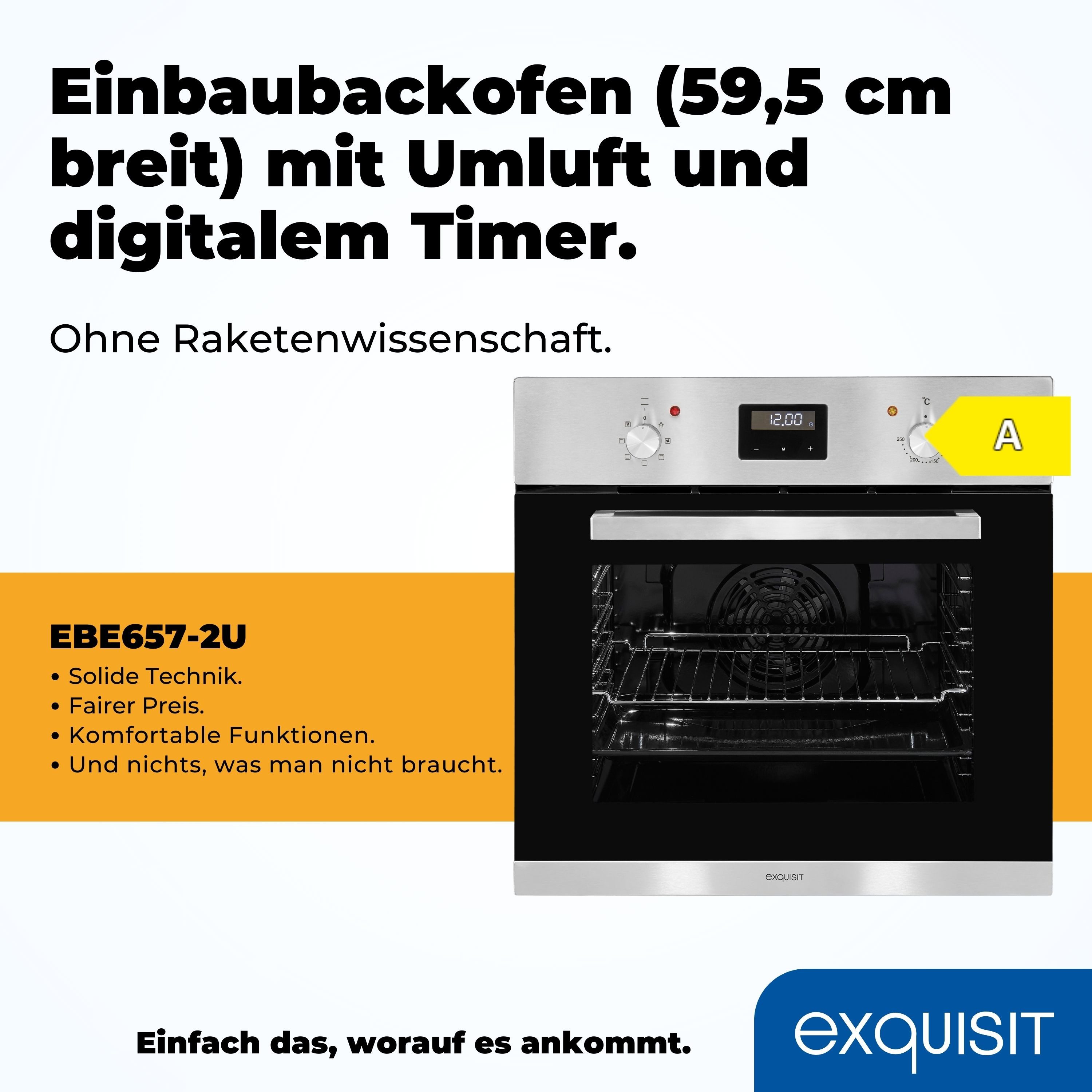 exquisit Einbaubackofen EBE 657-2 U