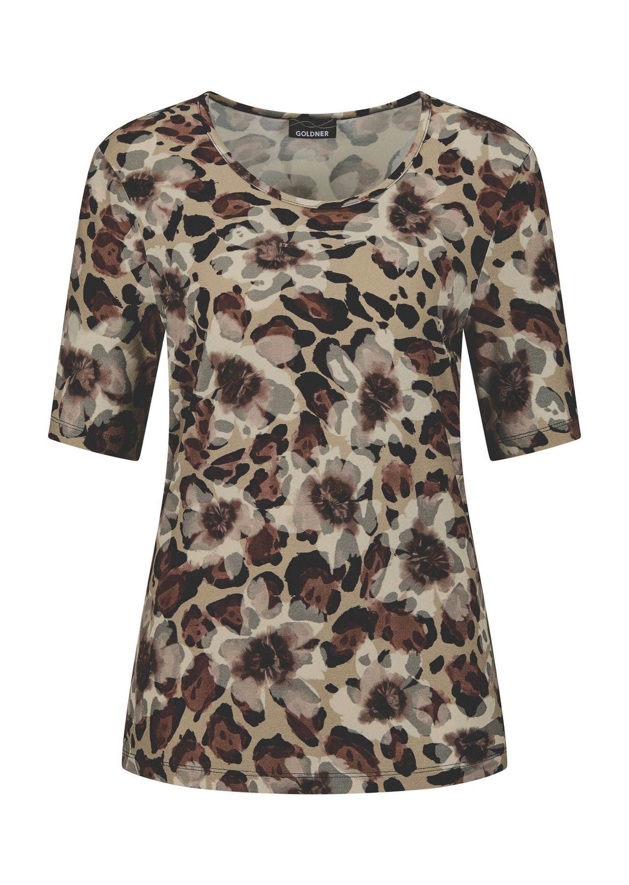 T-Shirt Blusenshirt mit Blumen-Animal-Muster