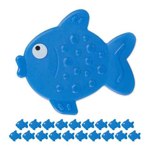 relaxdays Antirutsch-Aufkleber 20 x Antirutsch Sticker Badewanne Fisch, B: 12.5 cm, L: 11 cm