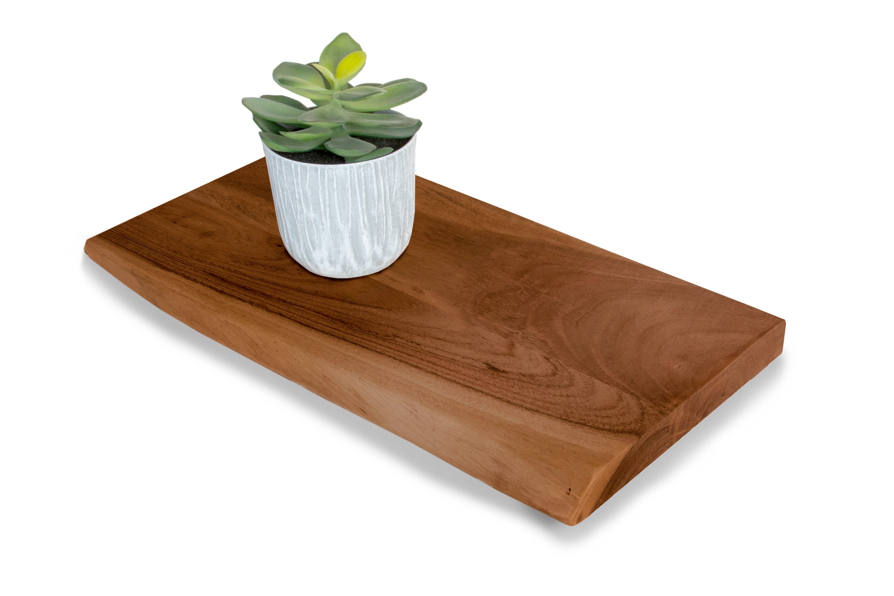 Trelevo® Wandregal Amanda, Akazienholz, Baumkante, Steckboard, günstig online kaufen