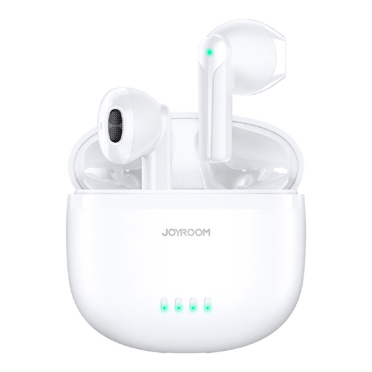 JOYROOM TWS Ohrhörer kabellos ENC wasserdicht IPX4 Bluetooth 5.3 weiß Bluetooth-Kopfhörer (Bluetooth, Touch Control, Bluetooth 5.3, Standby-Zeit: 48 Stunden, Wasserdicht: IPX4, Musikhördauer: 6 Stunden (70 % Lautstärke), Sprechzeit: 4 Stunden (70 % Lautstärke), Bluetooth-Version: 5.3, Entfernung: 10 m)